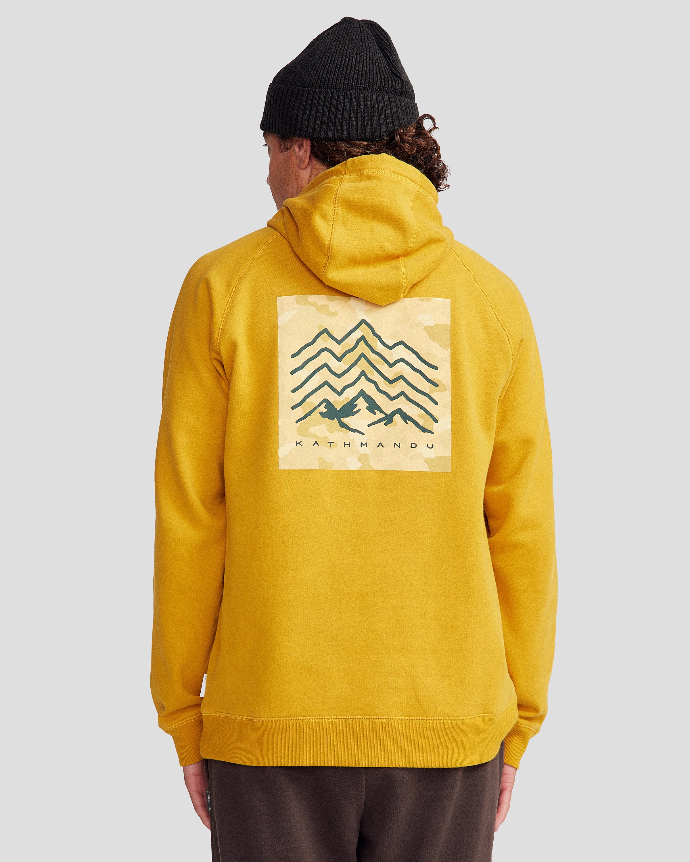 Men's Mountain Camo Brushed Hoodie - Golden - Image 4