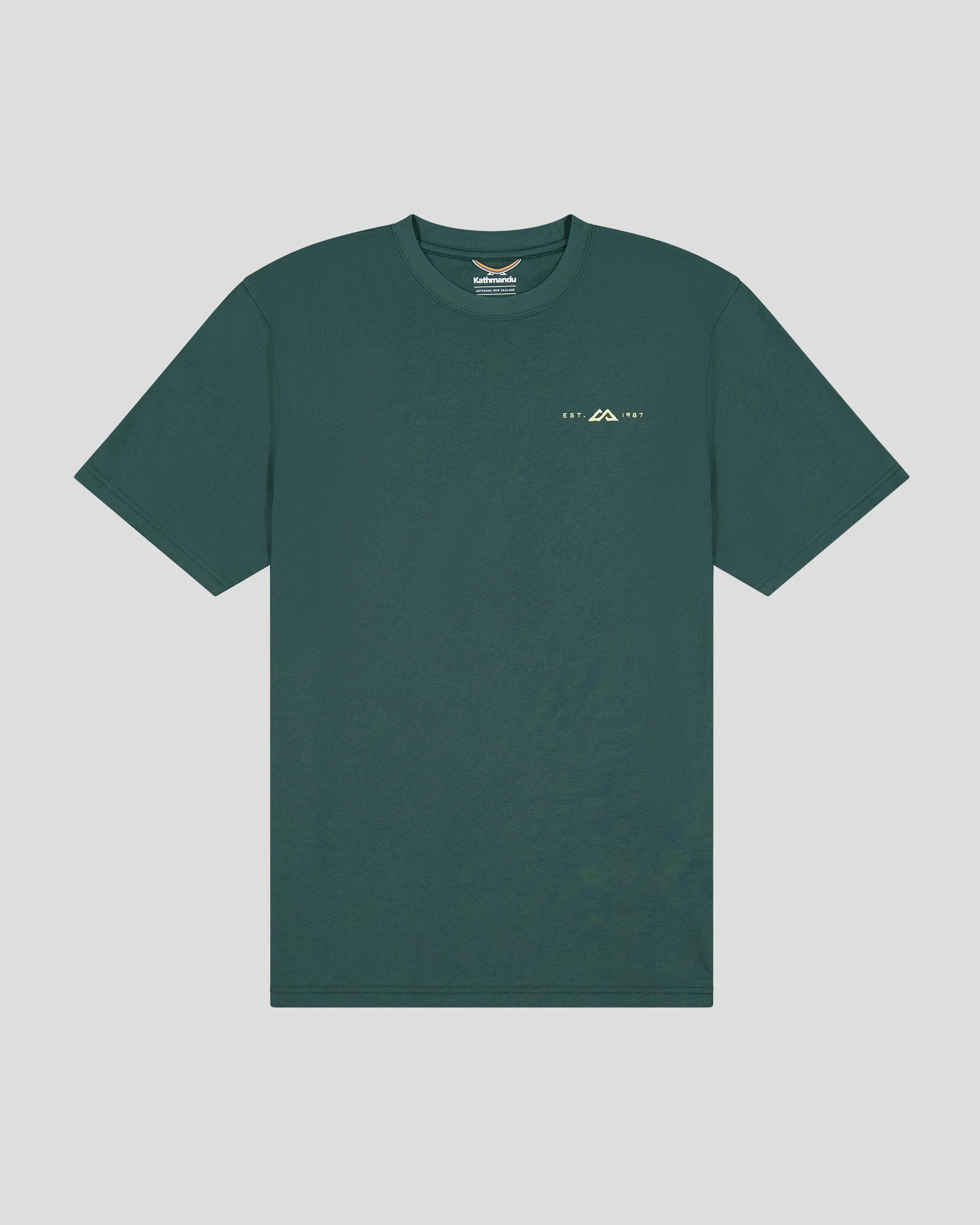 Men's Mountain Camo Organic Cotton S/S Tee - Deep Forest - Image 5