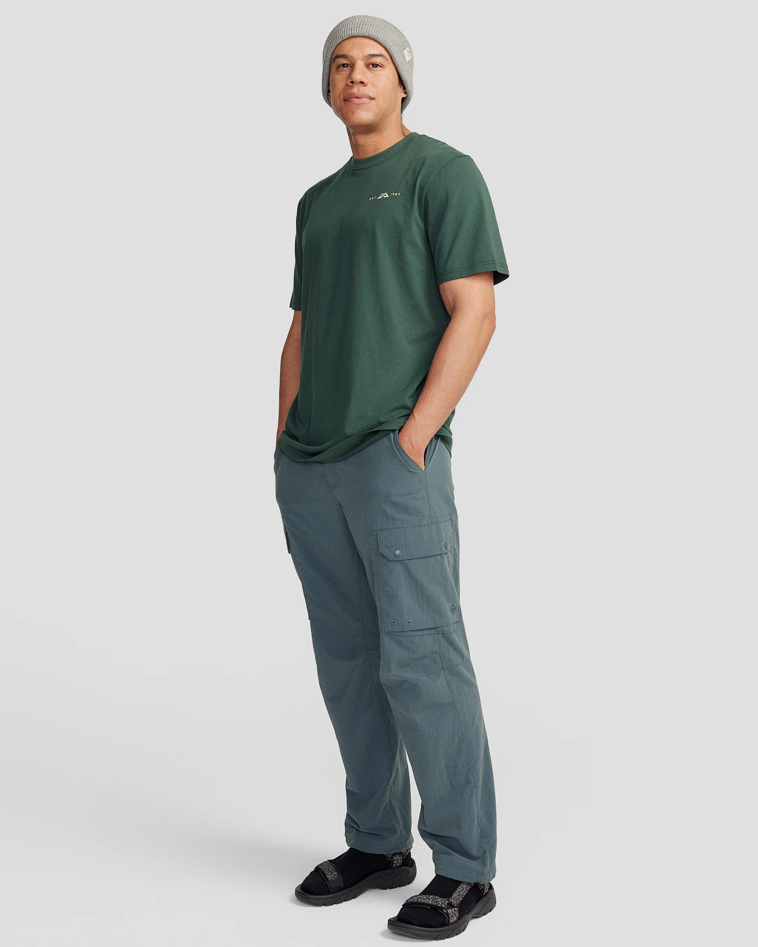 Men's Mountain Camo Organic Cotton S/S Tee - Deep Forest - Image 7