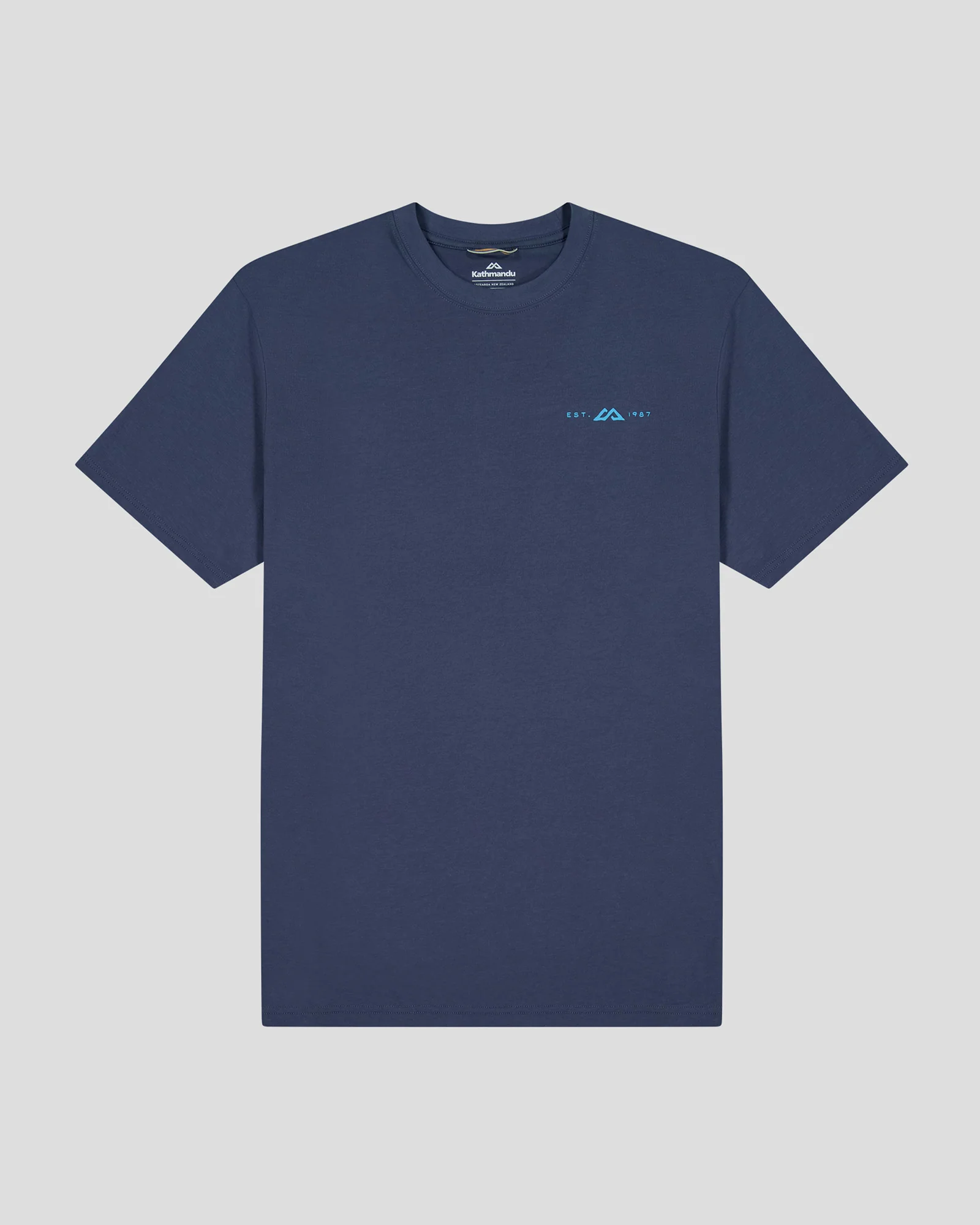 Men's Mountain Camo Organic Cotton T-shirt - Mid Navy - Image 4