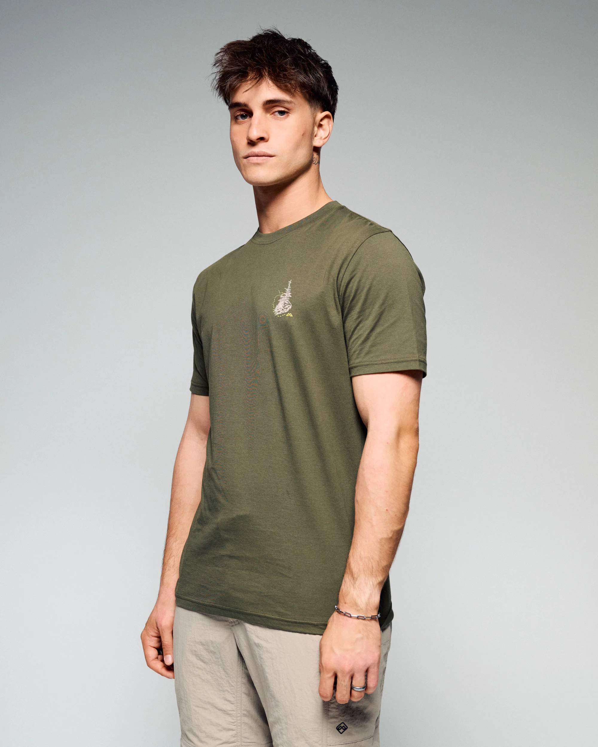 Men's On The Trail Organic Cotton T-Shirt -  Light Moss - Image 3