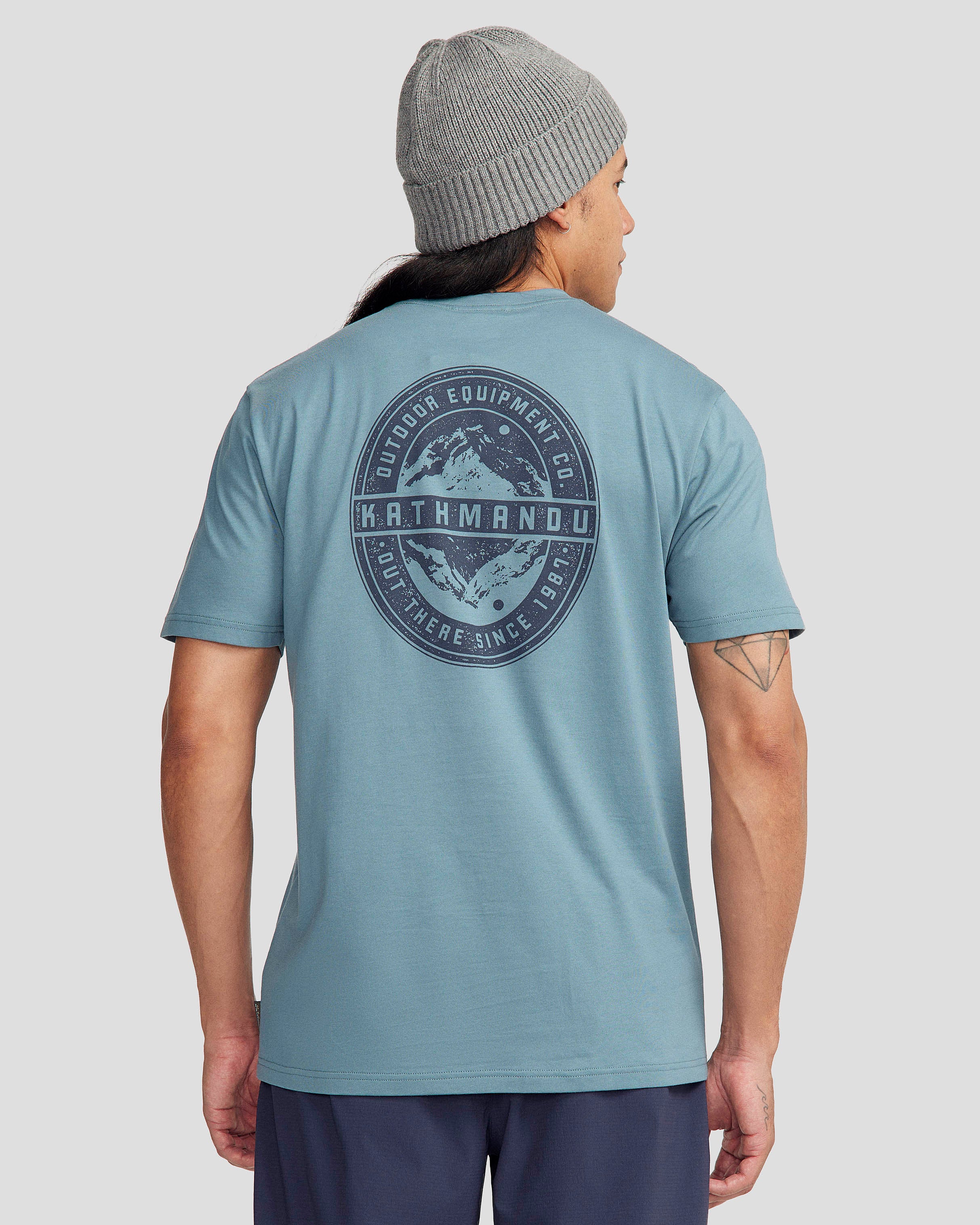 Men's Outdoor Equipment Co Organic Cotton T-shirt - Washed Blue - Image 3