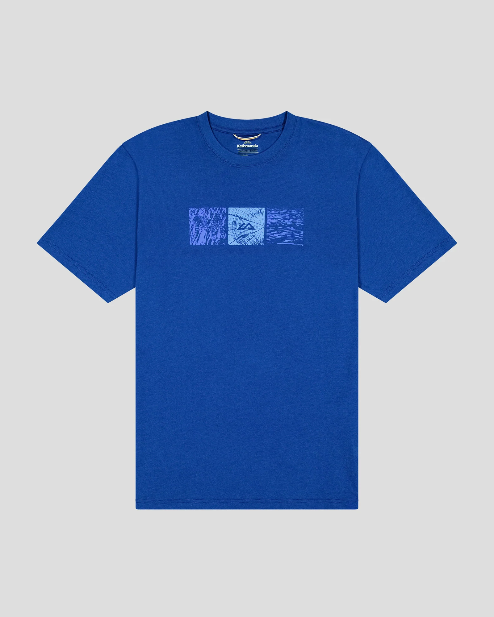 Men's Mountain Photo Organic Cotton T-shirt - Bright Navy - Image 4
