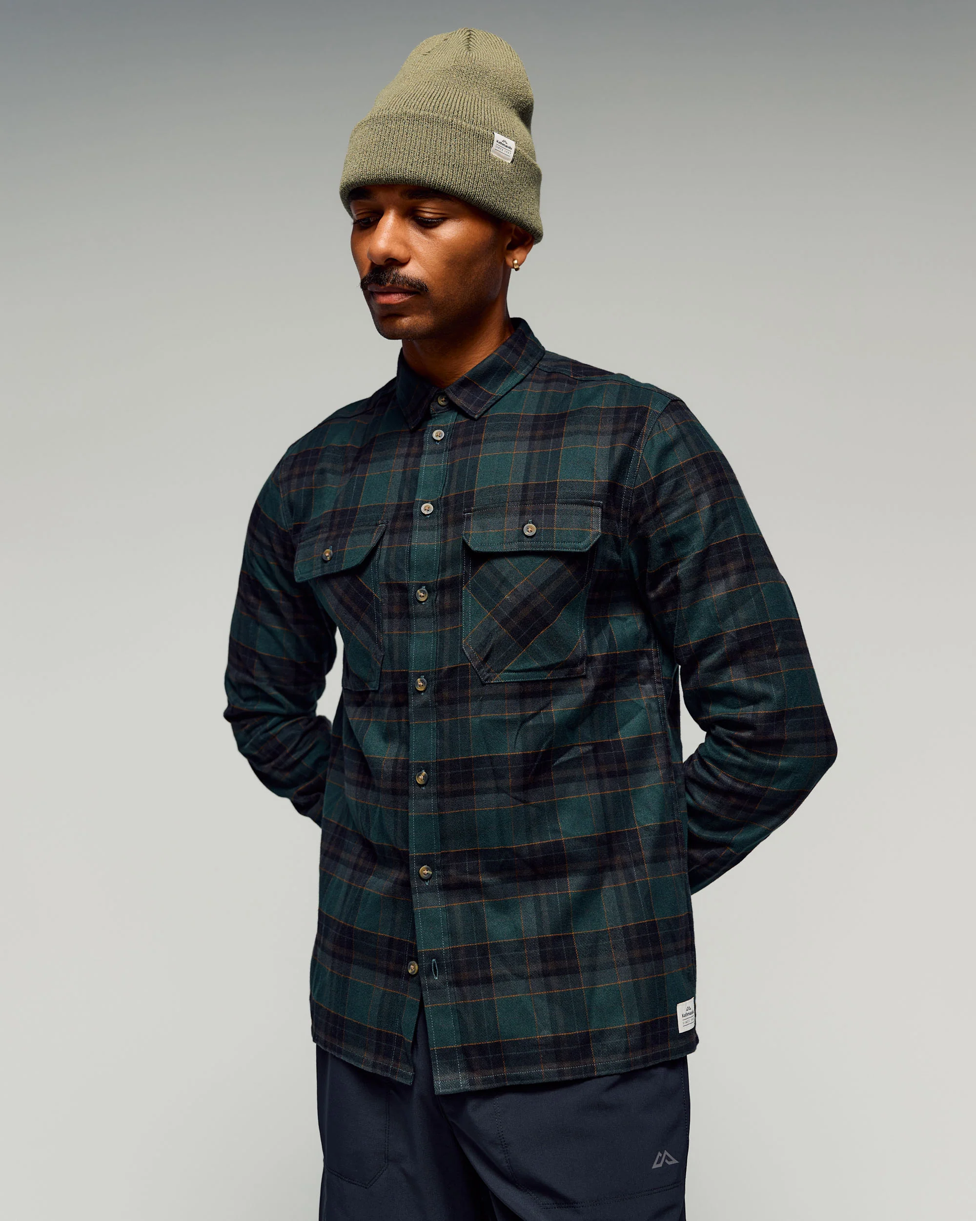 Men's Retreat Carrillon Long Sleeve Shirt -  Deep Forest Plaid - Image 4