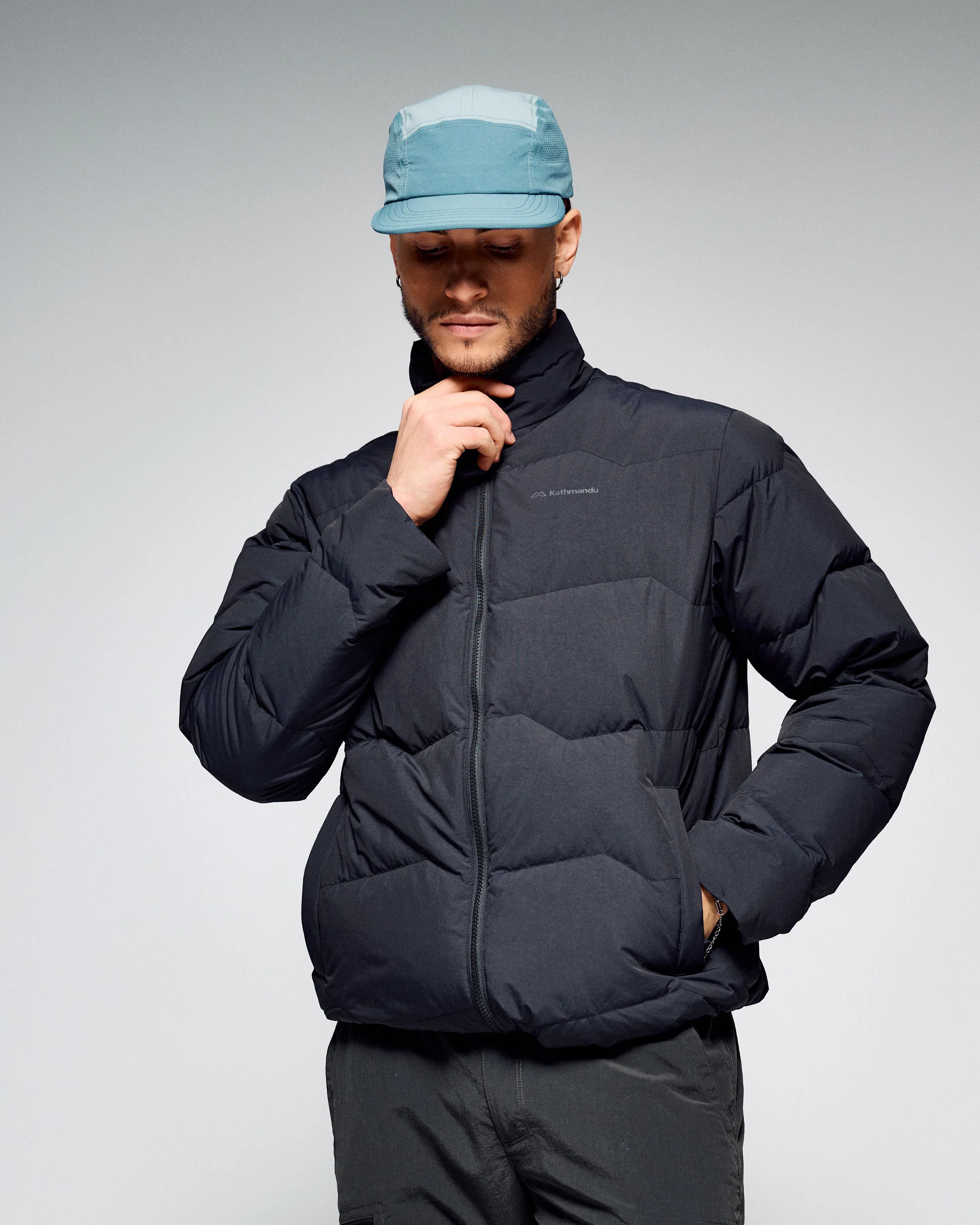 Men's Retreat Down Jacket - Washed Black - Image 3