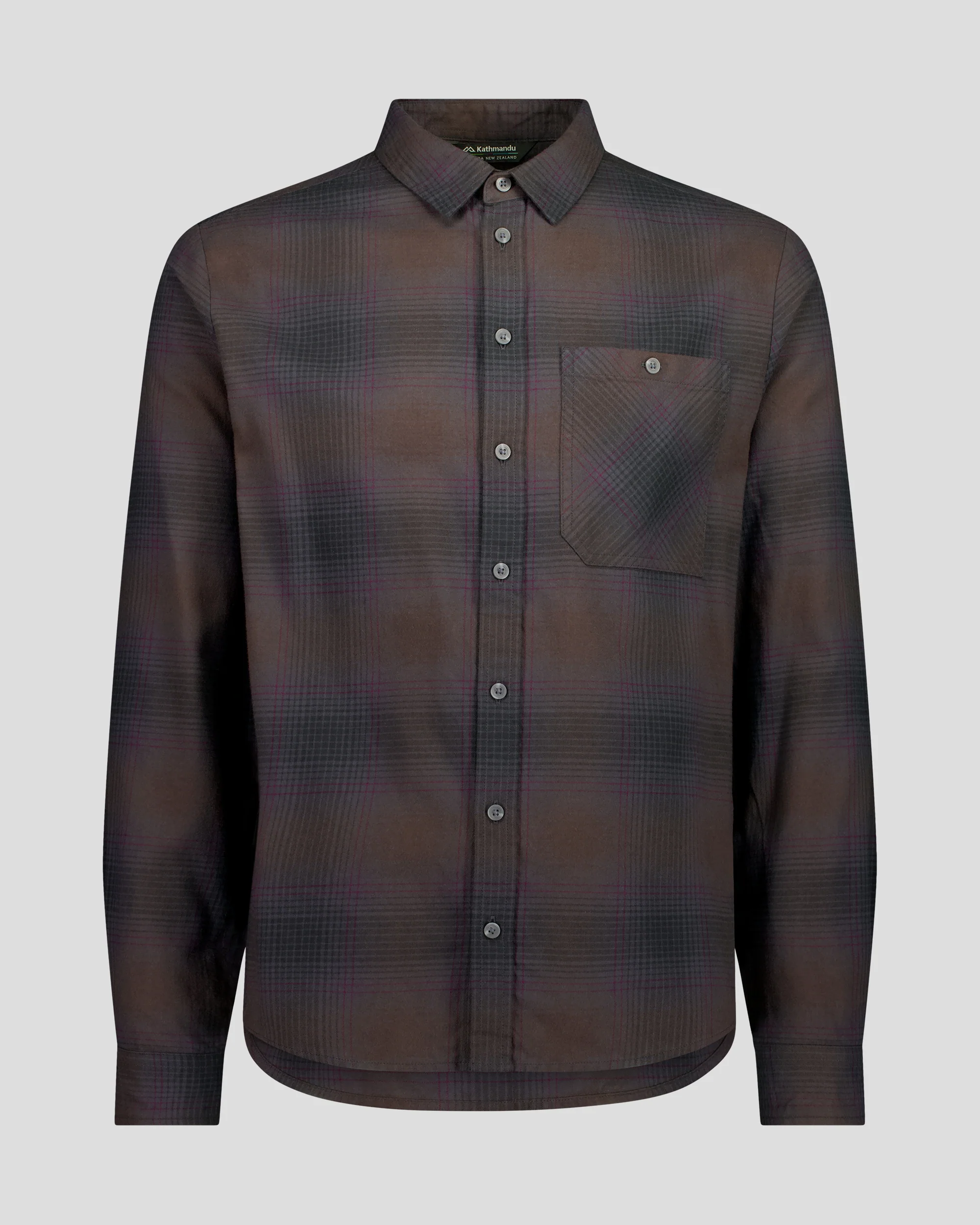Men's Retreat Fyfe Long Sleeve Shirt -  Black/Cocoa Plaid - Image 4