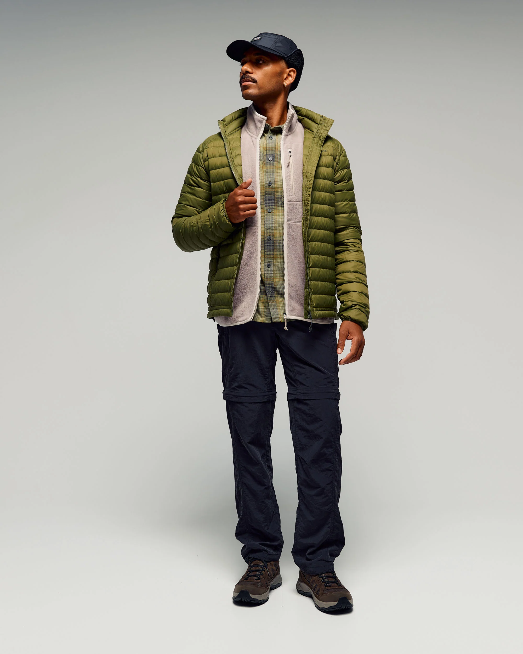 Men's Retreat Fyfe Long Sleeve Shirt -  Dark Fern/Bark Plaid - Image 2