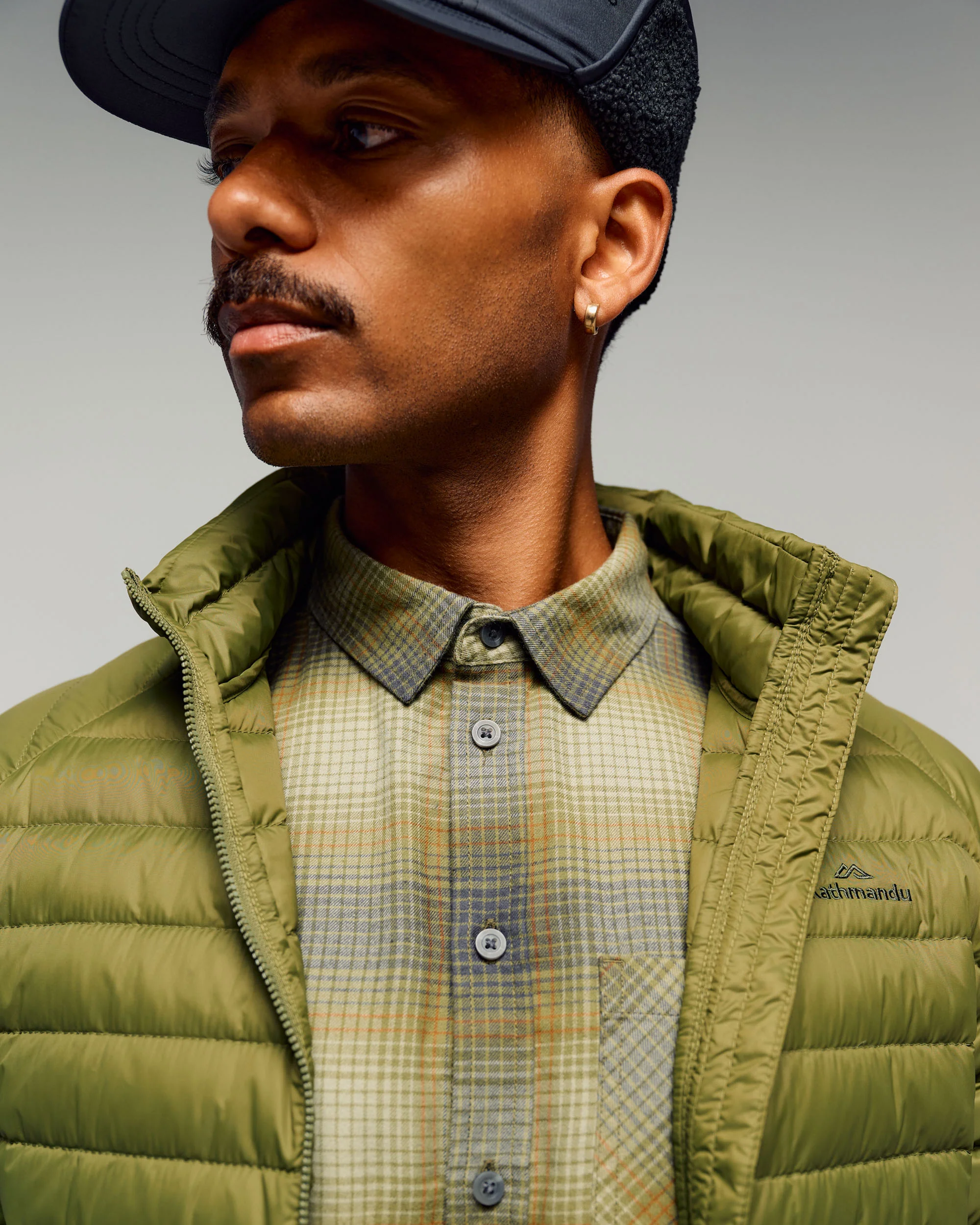 Men's Retreat Fyfe Long Sleeve Shirt -  Dark Fern/Bark Plaid - Image 4