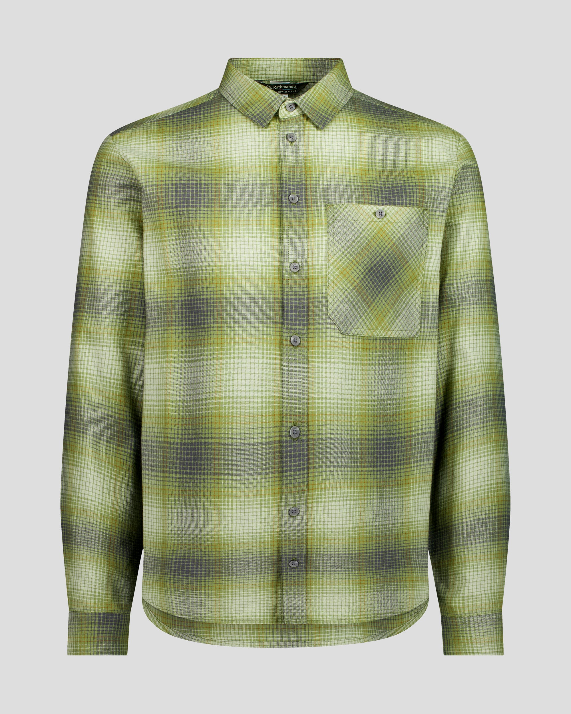 Men's Retreat Fyfe Long Sleeve Shirt -  Dark Fern/Bark Plaid - Image 5