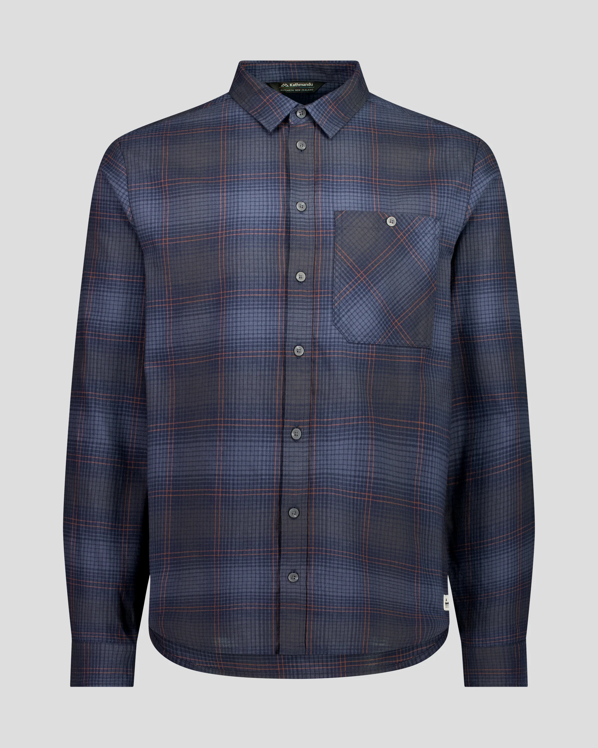 Men's Retreat Fyfe Long Sleeve Shirt -  Pure Navy/Woodsy Plaid - Image 4
