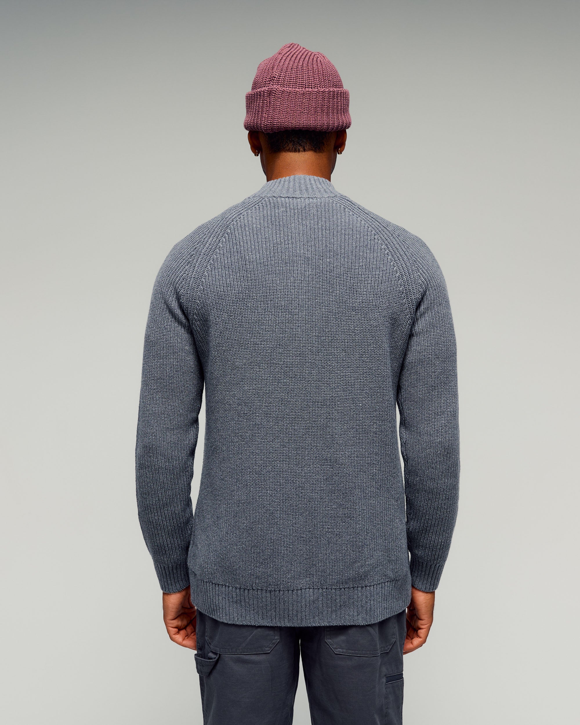 Men's Retreat Merino Blend 1/4 Zip Pullover -  Basalt - Image 3