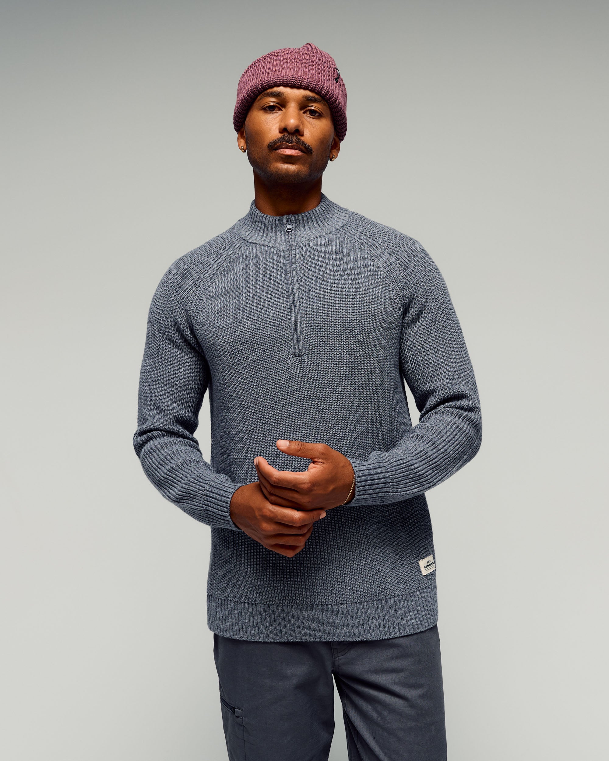 Men's Retreat Merino Blend 1/4 Zip Pullover -  Basalt - Image 4
