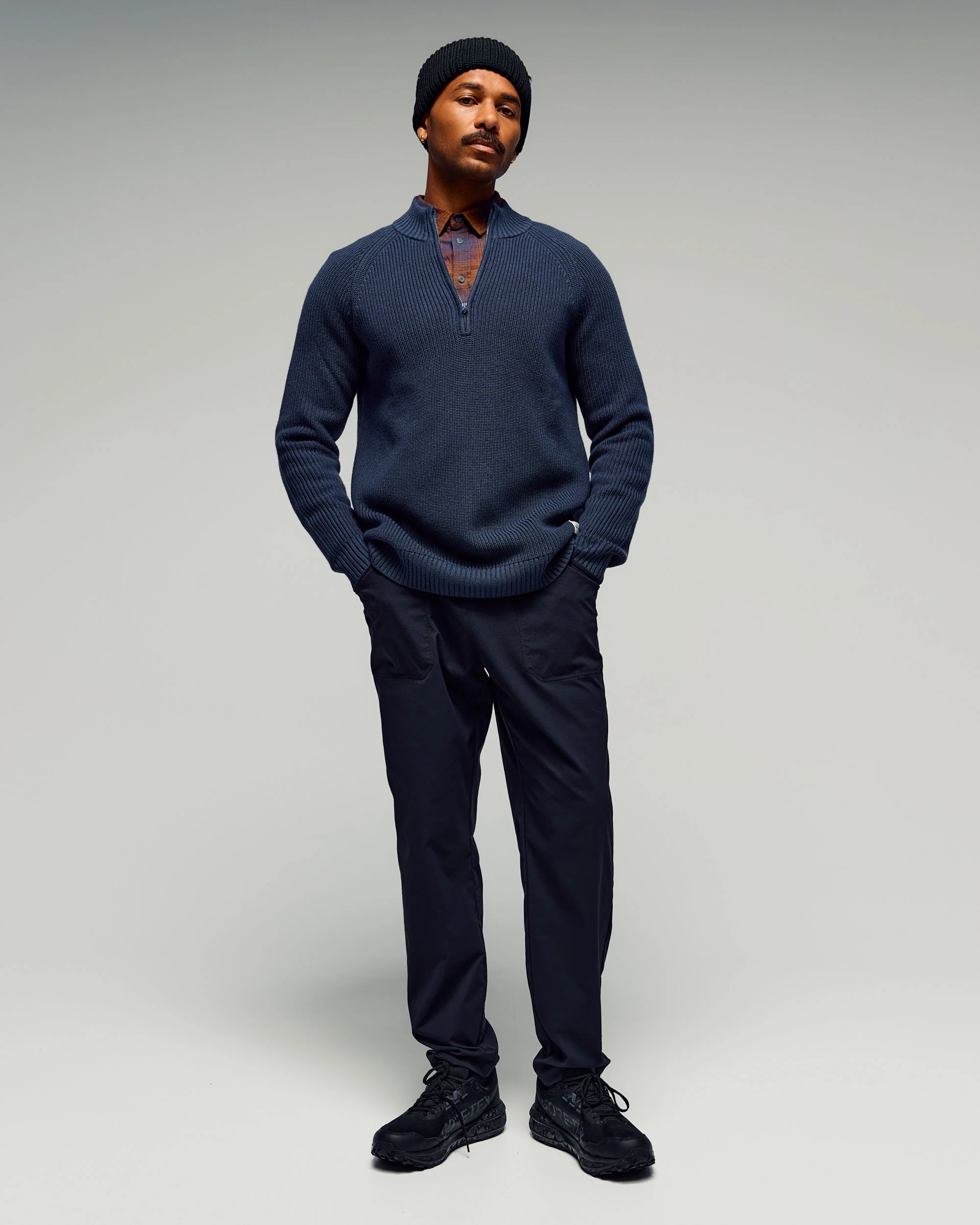 Men's Retreat Merino Blend 1/4 Zip Pullover -  Pond - Image 2