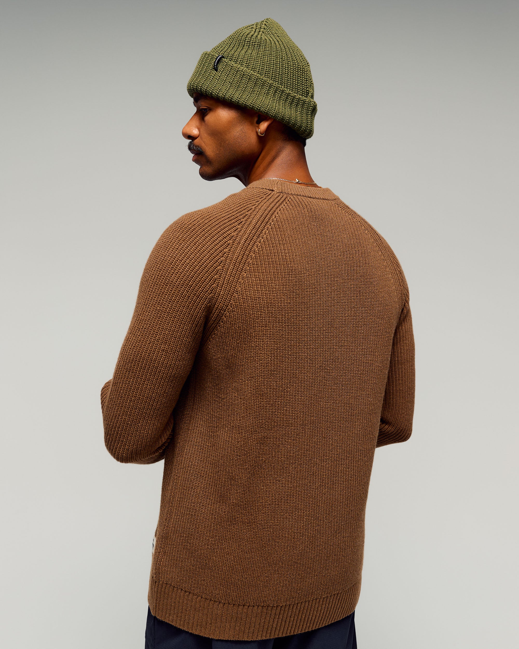 Men's Retreat Merino Blend Crew Pullover -  Jute - Image 2