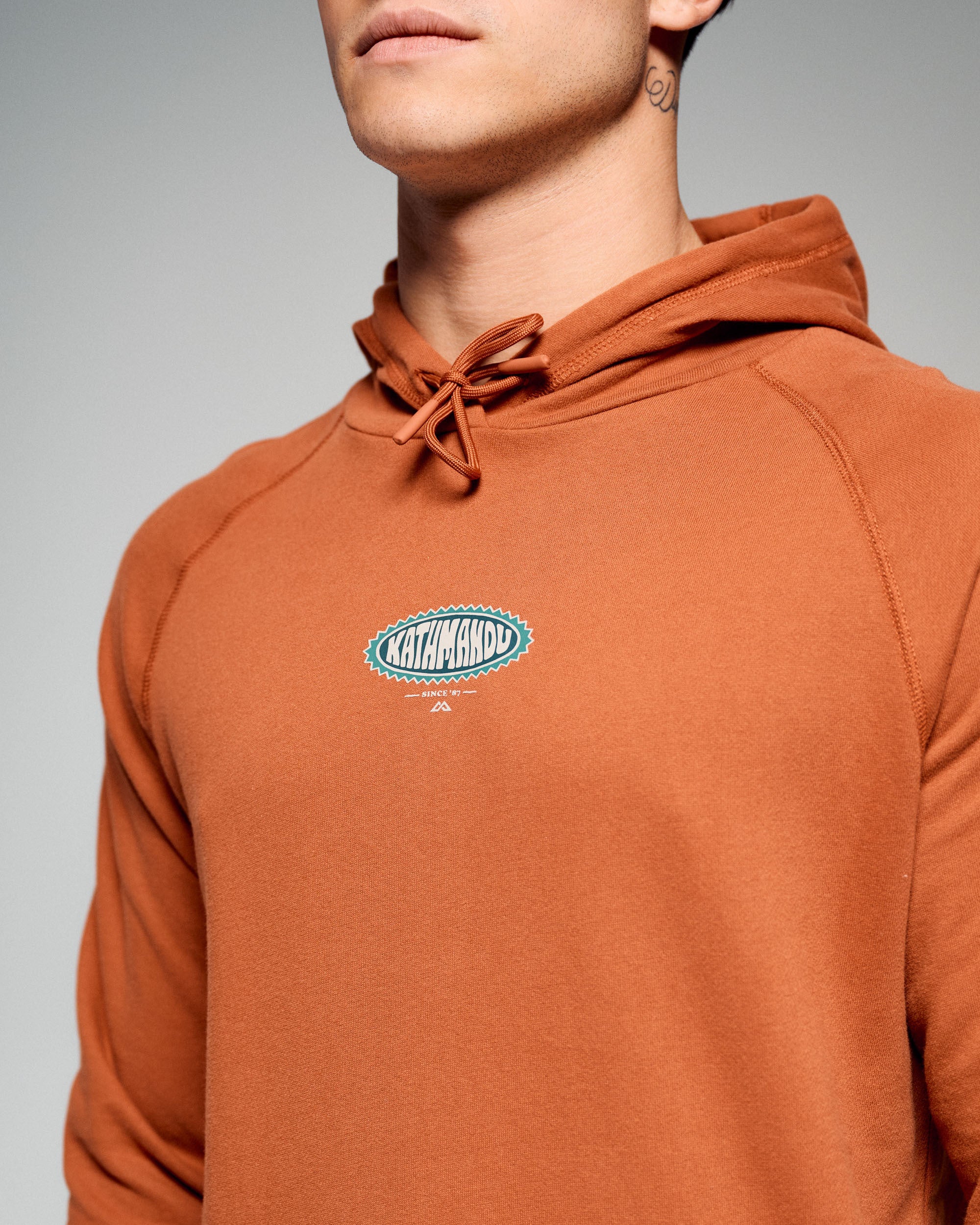 Men’s Retro Badge Hoodie  -  Copper - Image 2