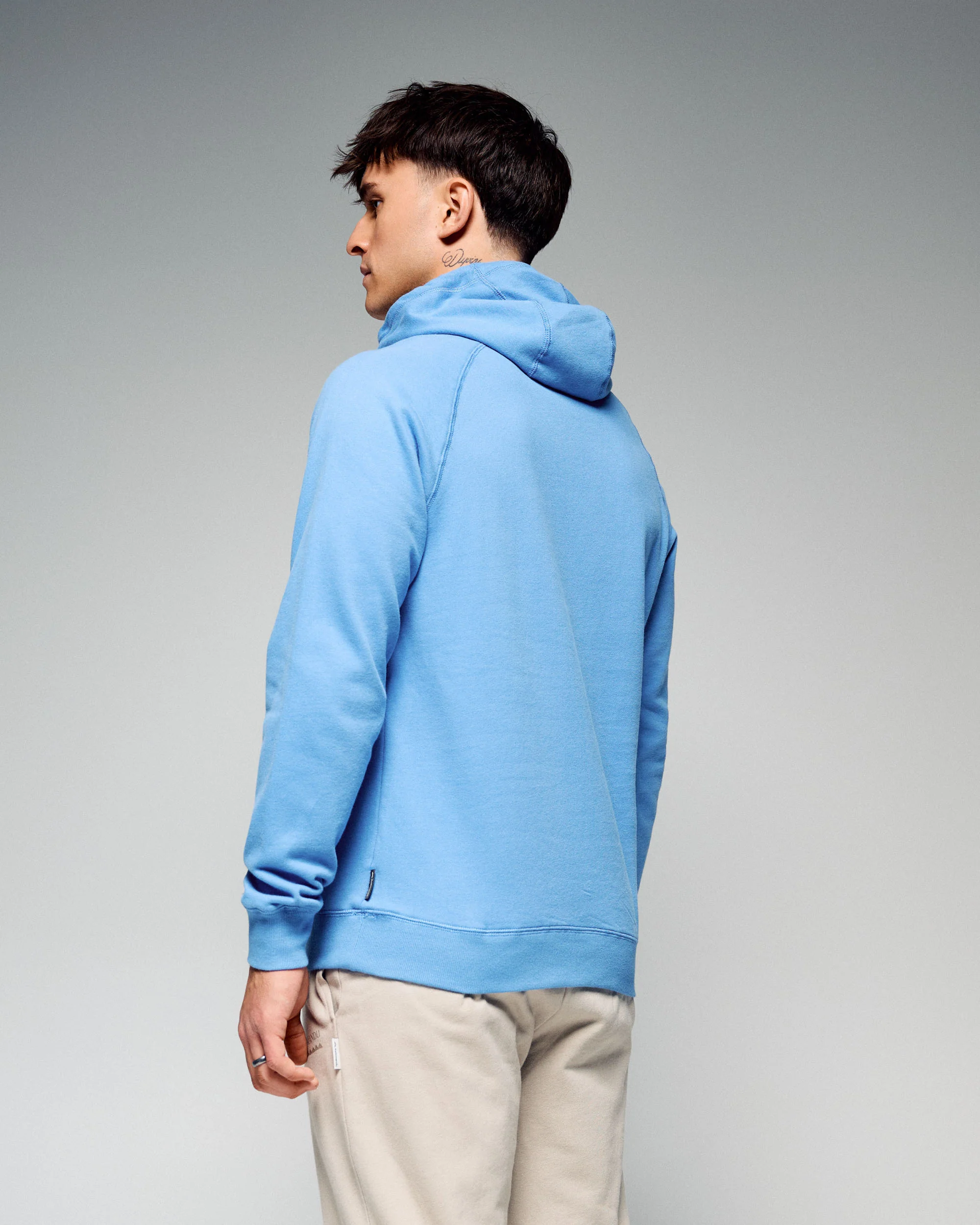 Men’s Retro Badge Hoodie  -  Washed Peri - Image 3
