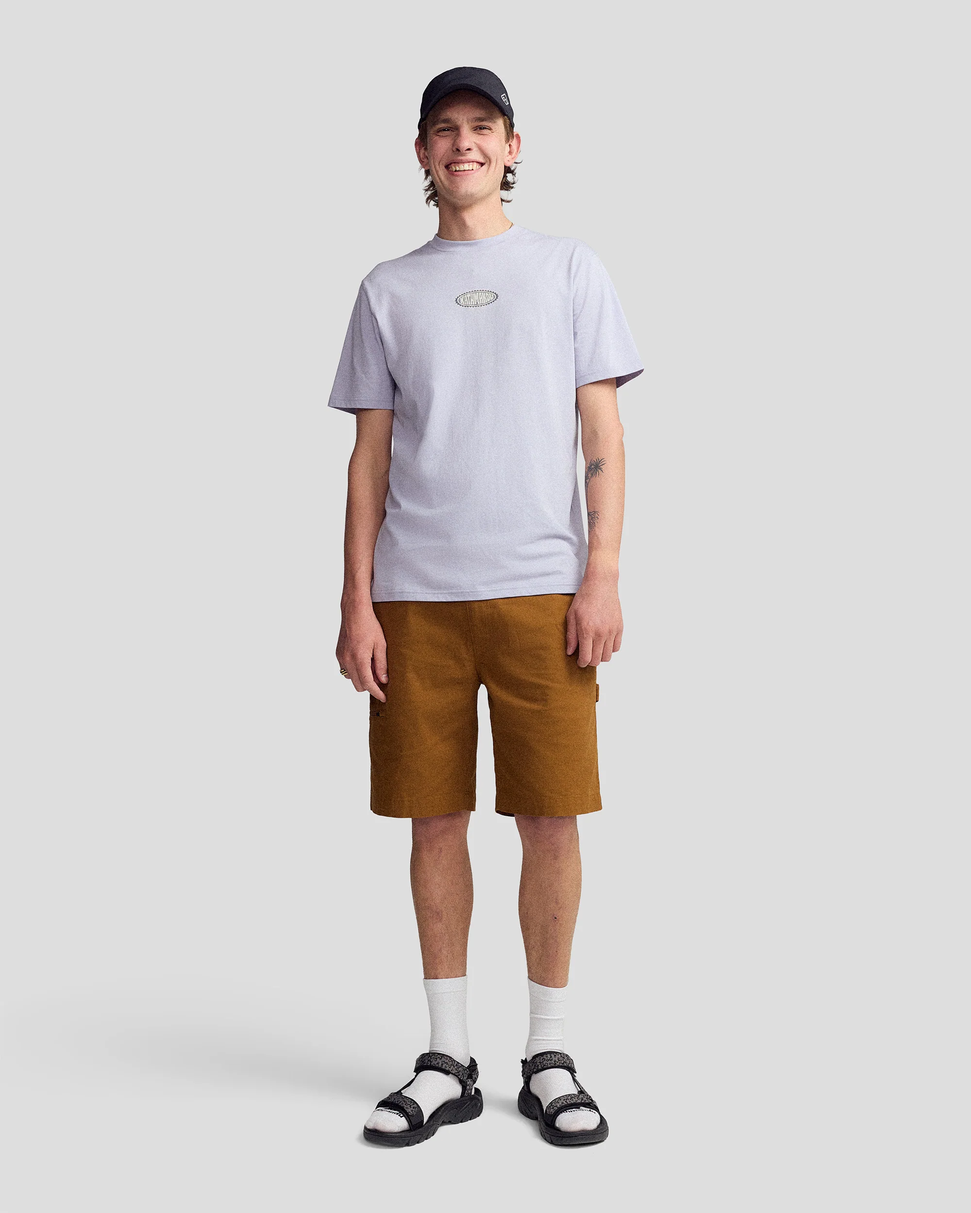 Men’s Retro Badge Organic Cotton T-Shirt - Dusty Lilac - Image 2