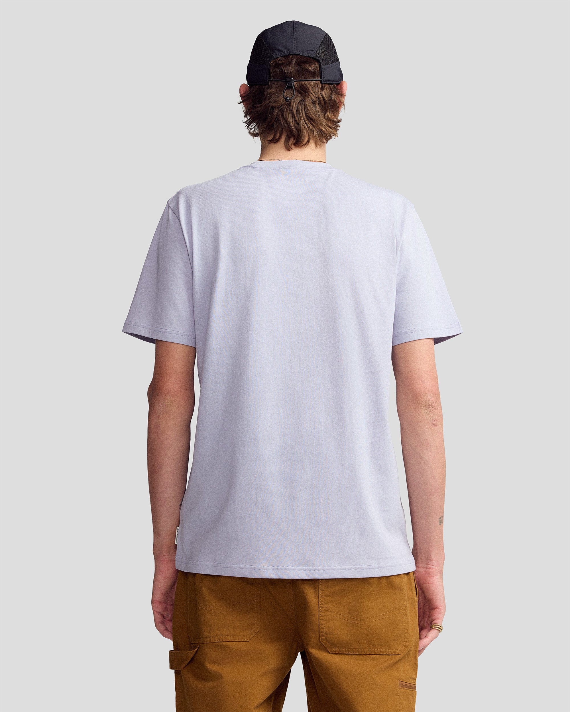 Men’s Retro Badge Organic Cotton T-Shirt - Dusty Lilac - Image 3