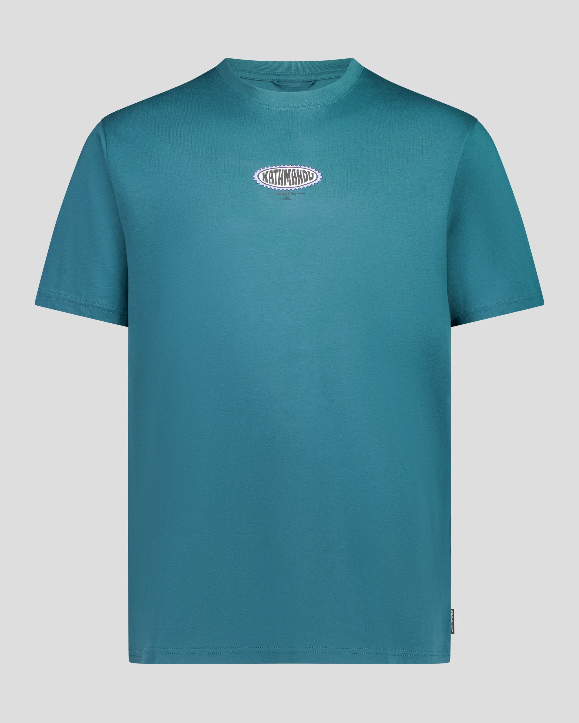 Men's Retro Badge Organic Cotton Tee - Ocean - Image 4