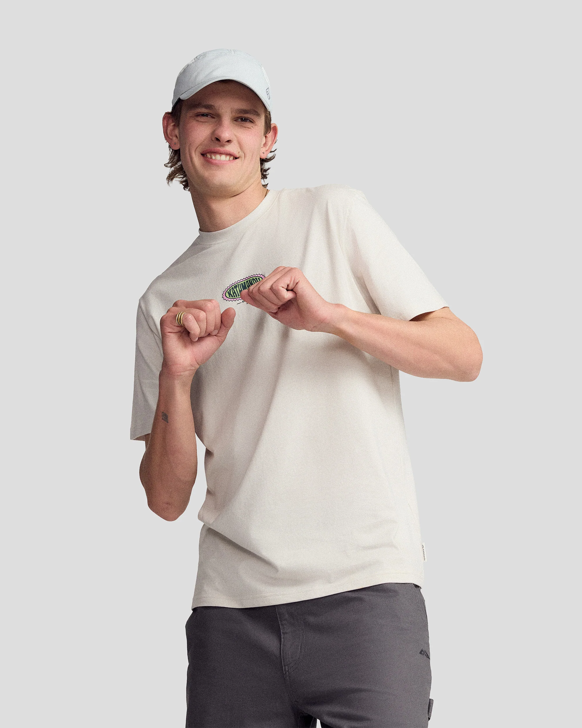 Men’s Retro Badge Organic Cotton T-Shirt - Shroom - Image 2