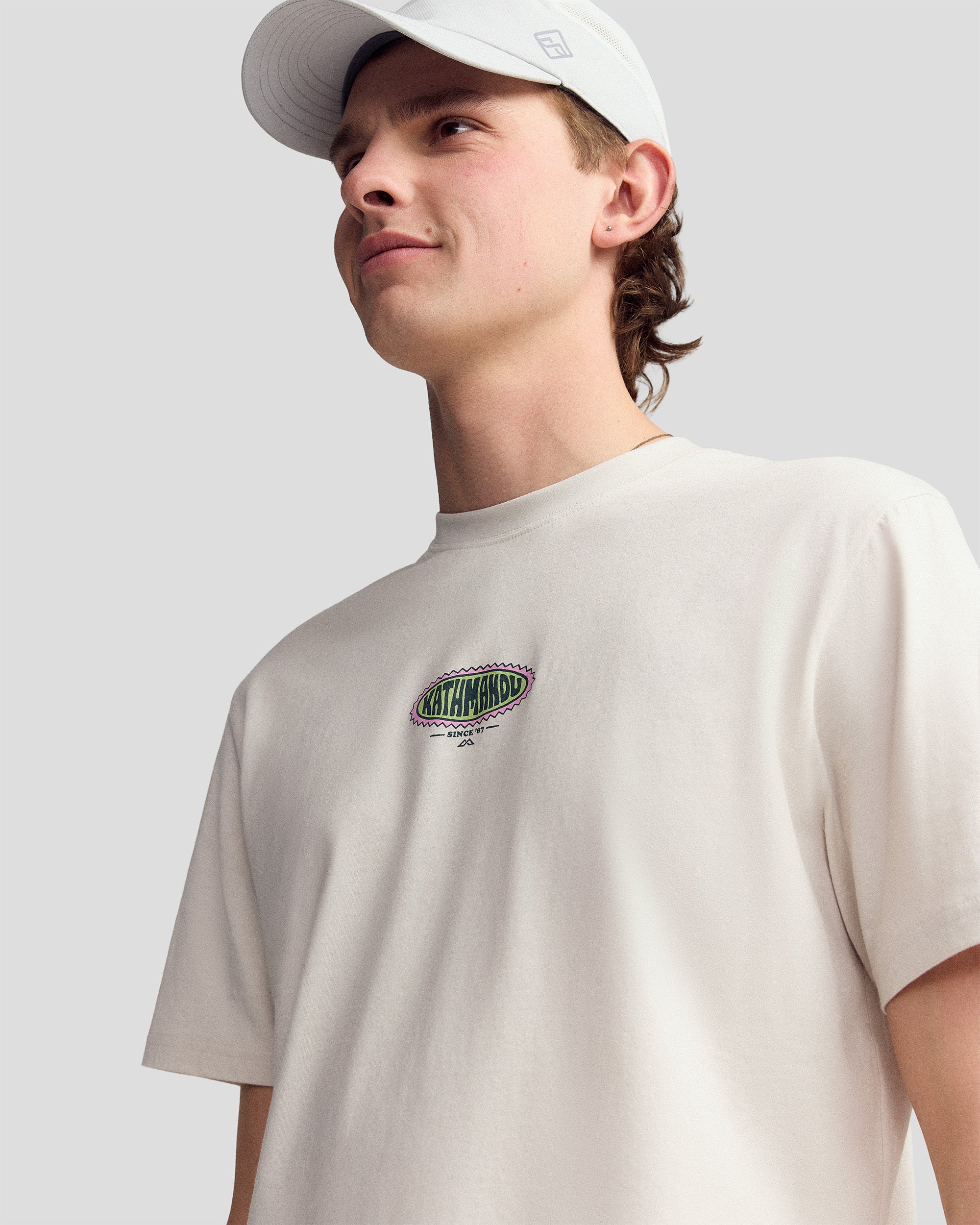 Men’s Retro Badge Organic Cotton T-Shirt - Shroom - Image 5