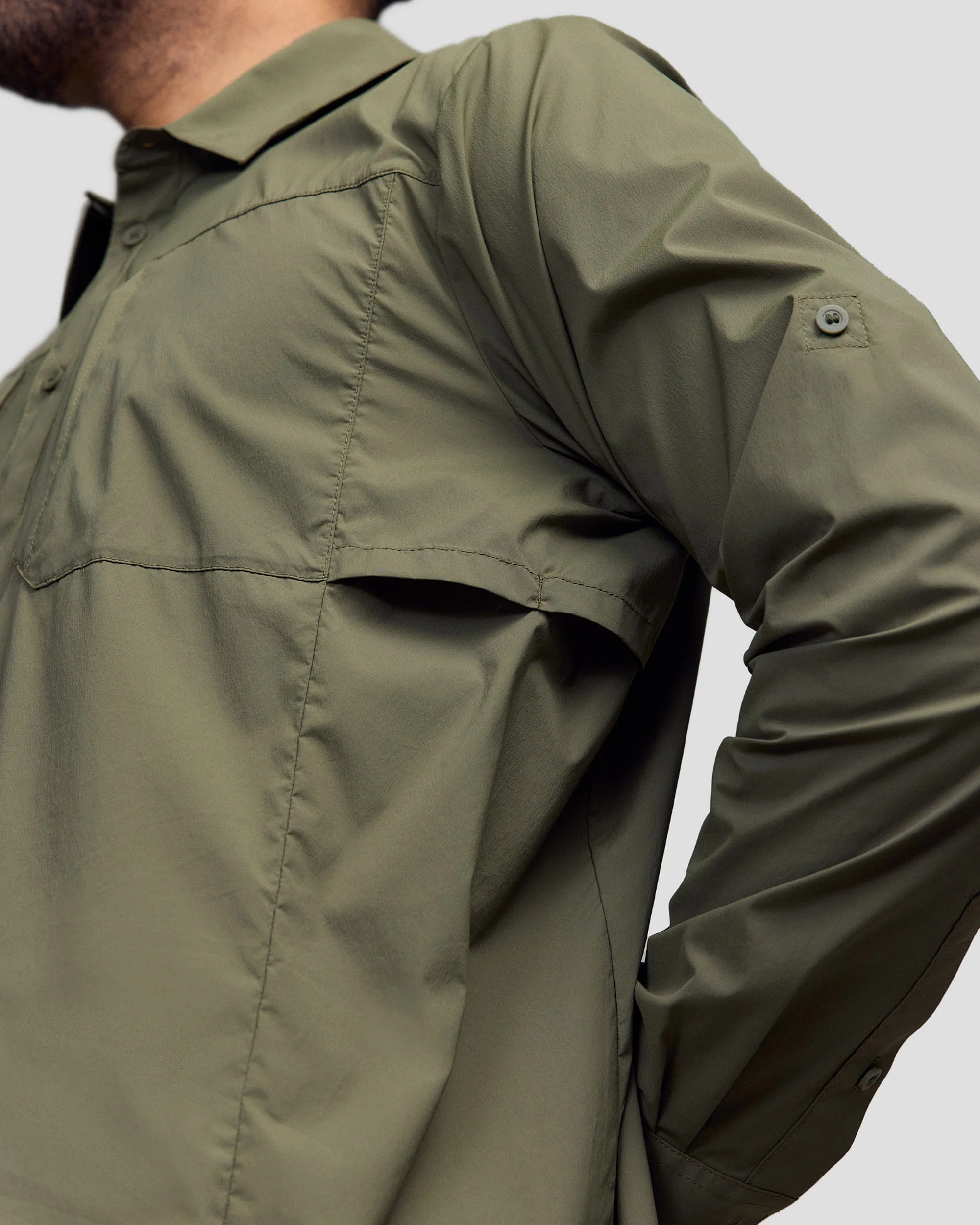 Men’s Ridge UPF Long Sleeve Shirt - Light Moss - Image 6