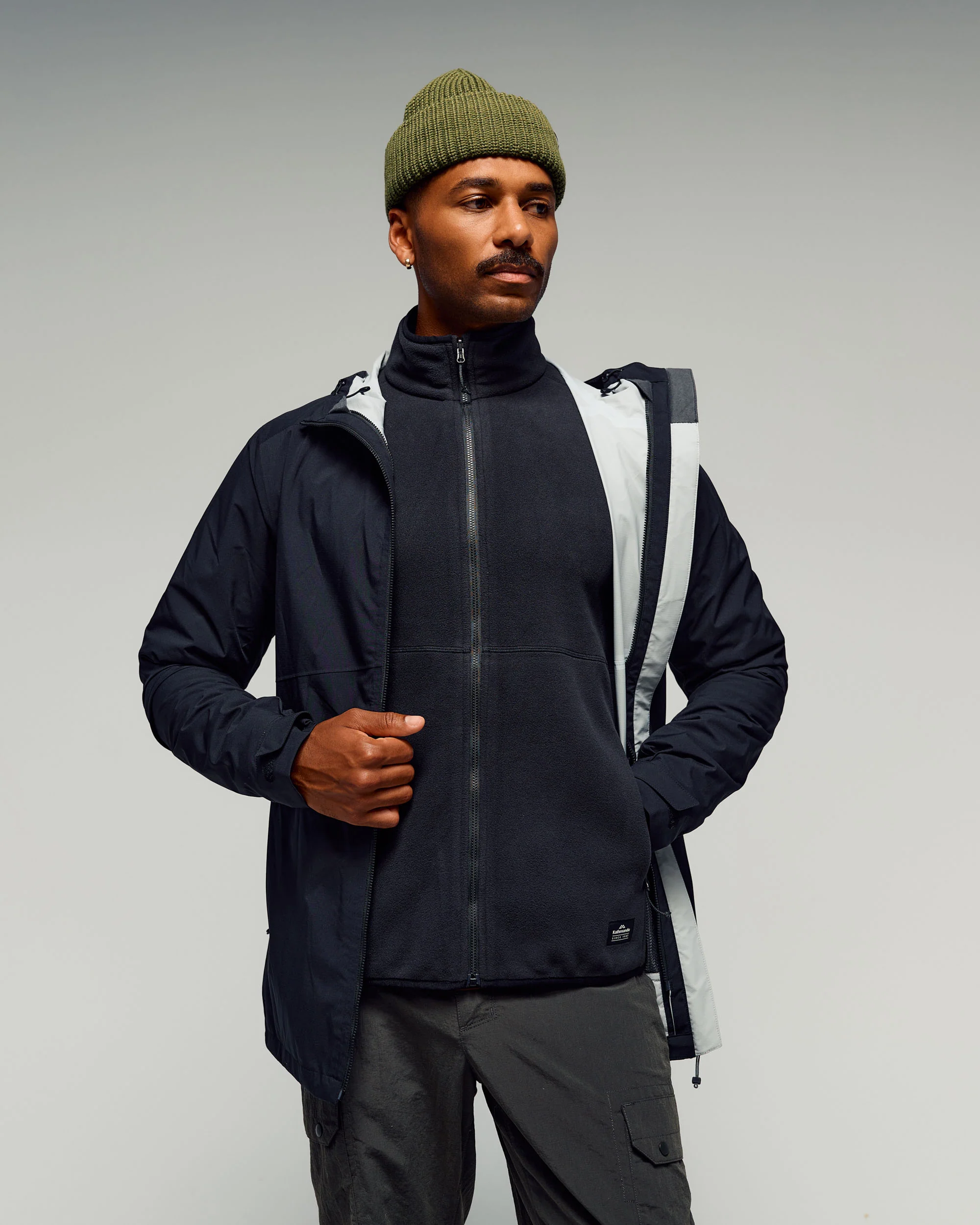 Men's Trailhead 3in1 Rain Hooded Jacket -  Black Stingray - Image 3