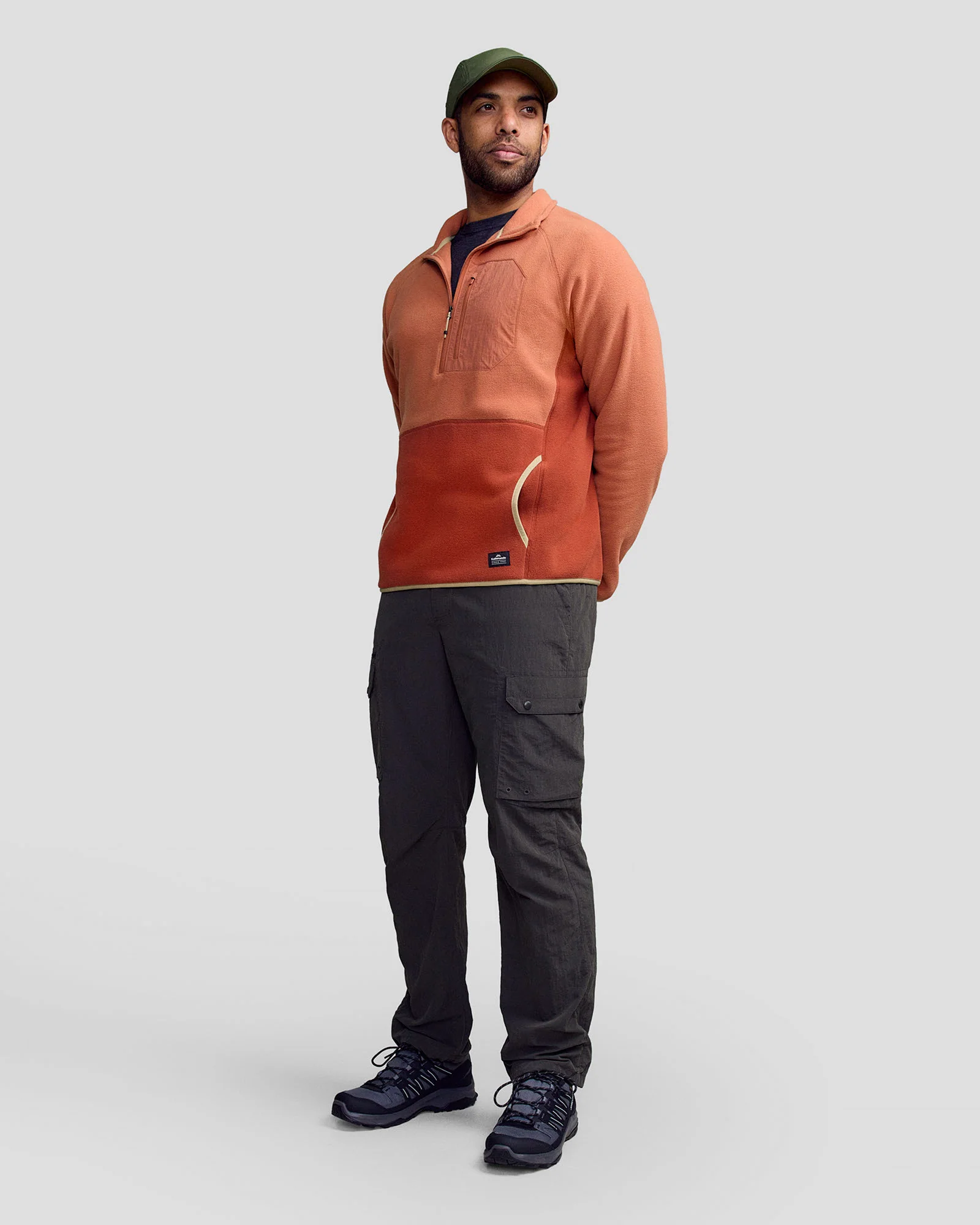 Men’s Trailhead Lightweight Fleece Pullover -  Copper/Redwood - Image 2