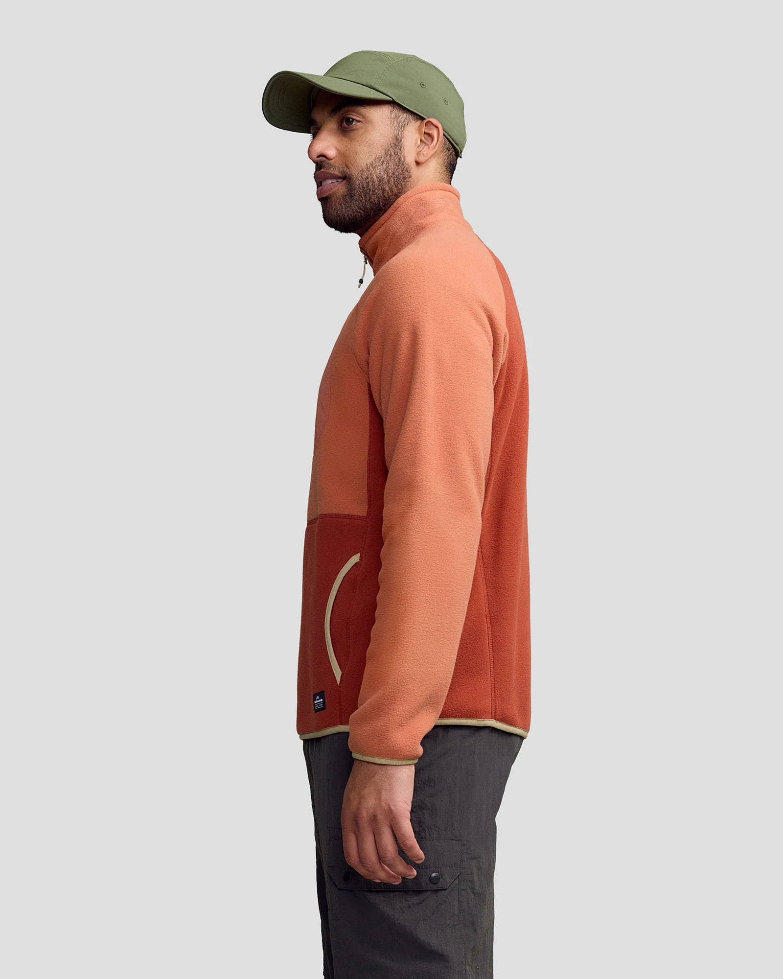 Men’s Trailhead Lightweight Fleece Pullover -  Copper/Redwood - Image 3