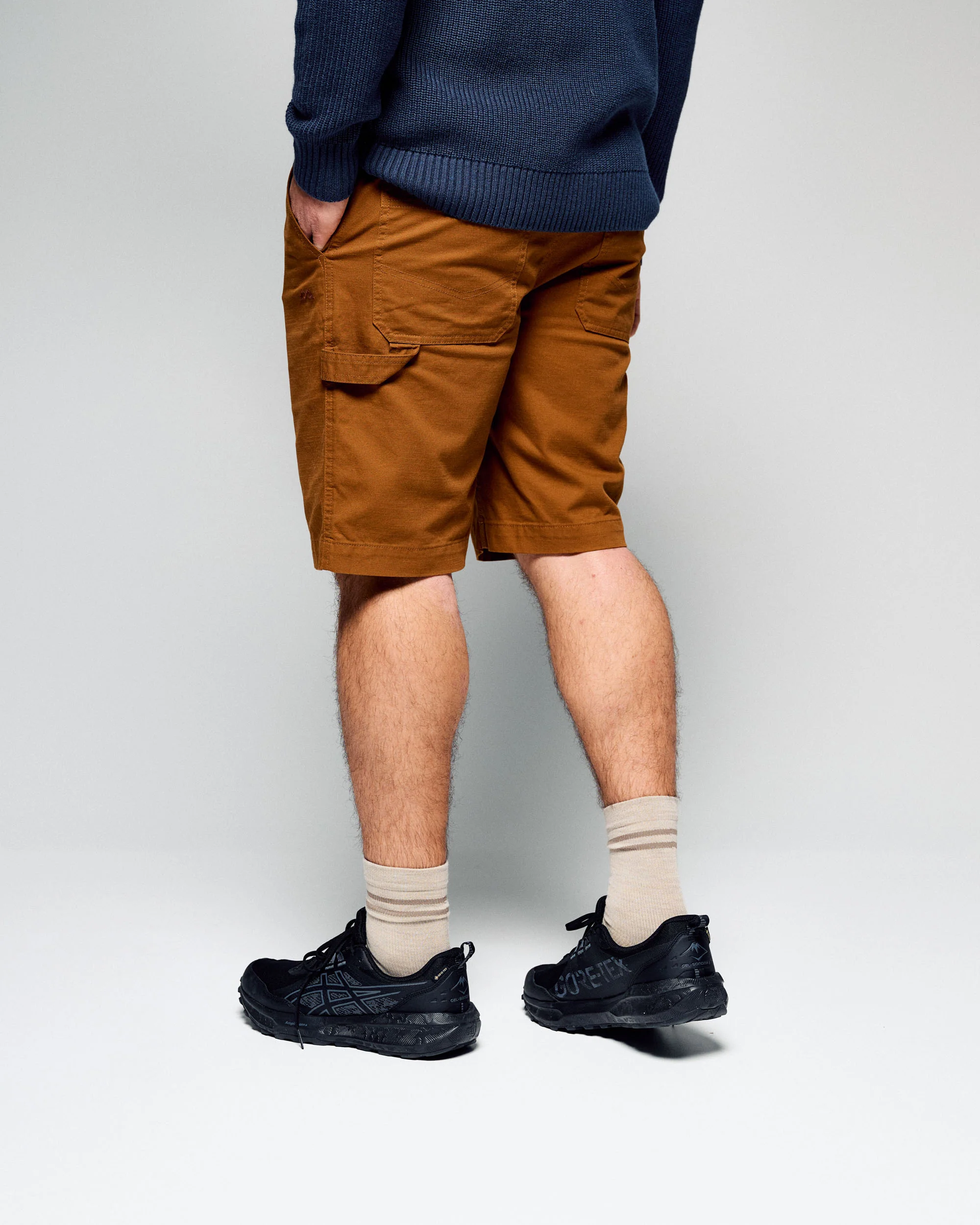 Men’s Weekend Cotton Shorts  -  Bark - Image 3