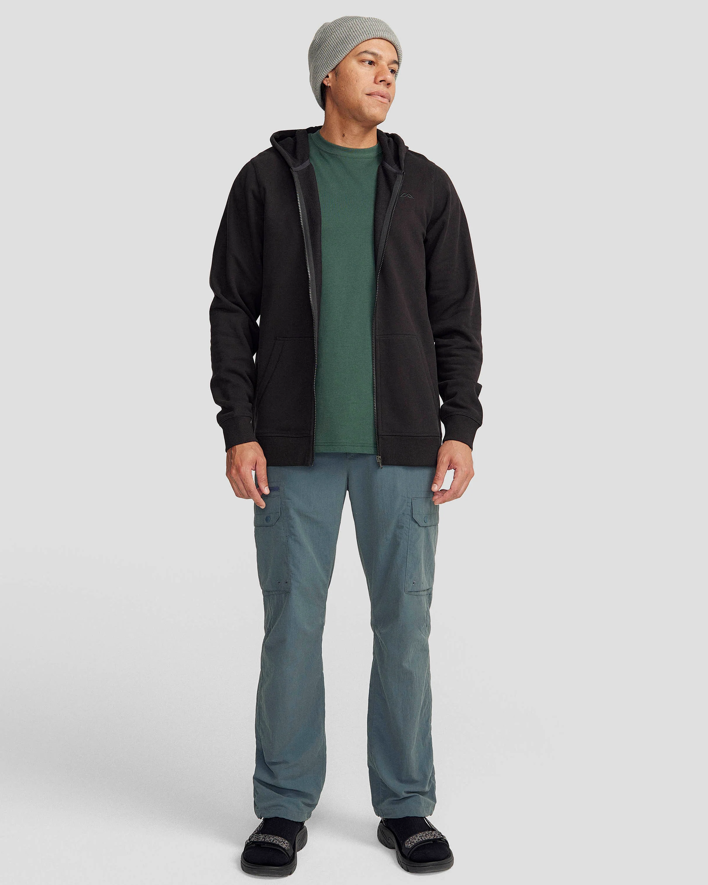 Men's Full-zip Hoodie - Black Stingray - Image 2