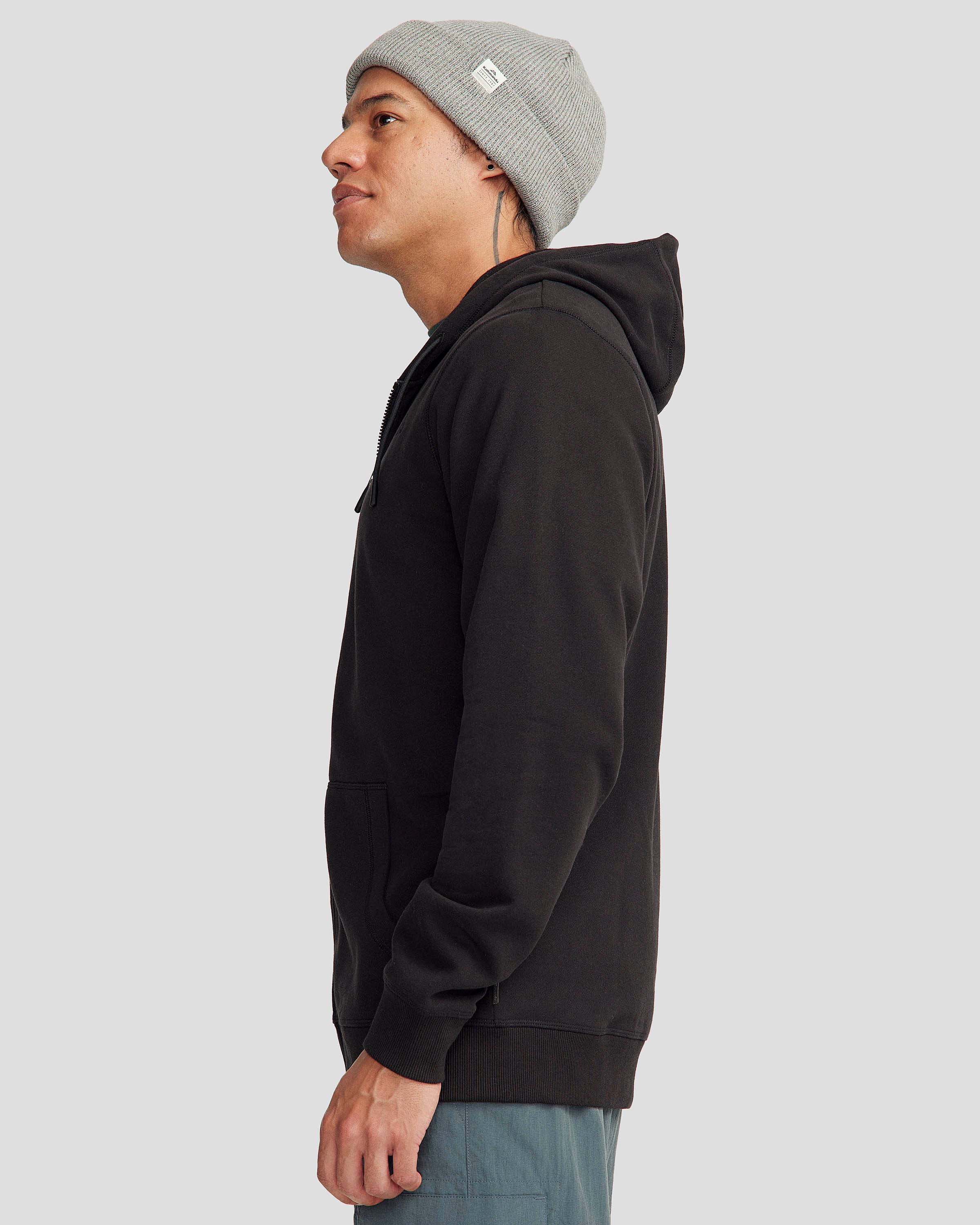 Men's Full-zip Hoodie - Black Stingray - Image 3