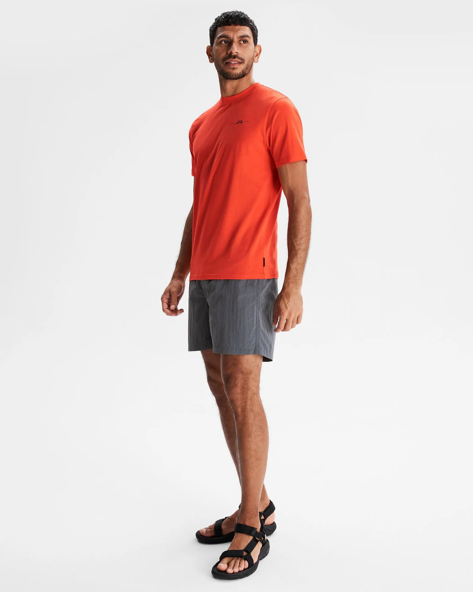Men's Mountain Rays Organic Cotton T-shirt - Hut Orange - Image 2