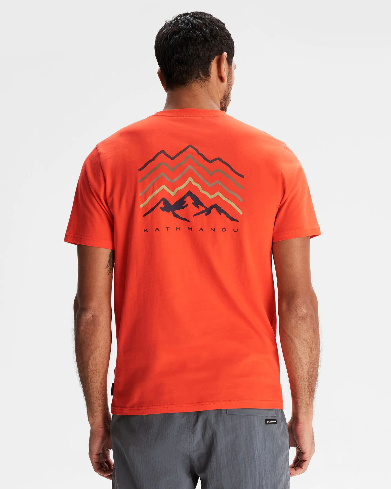 Men's Mountain Rays Organic Cotton T-shirt - Hut Orange - Image 3