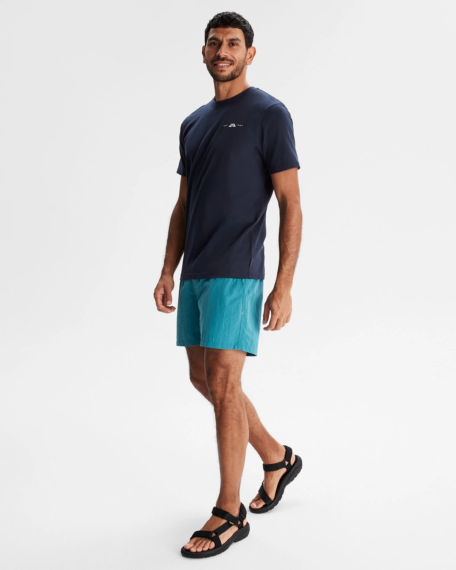 Men's Mountain Rays Organic Cotton T-shirt - Pure Navy - Image 2