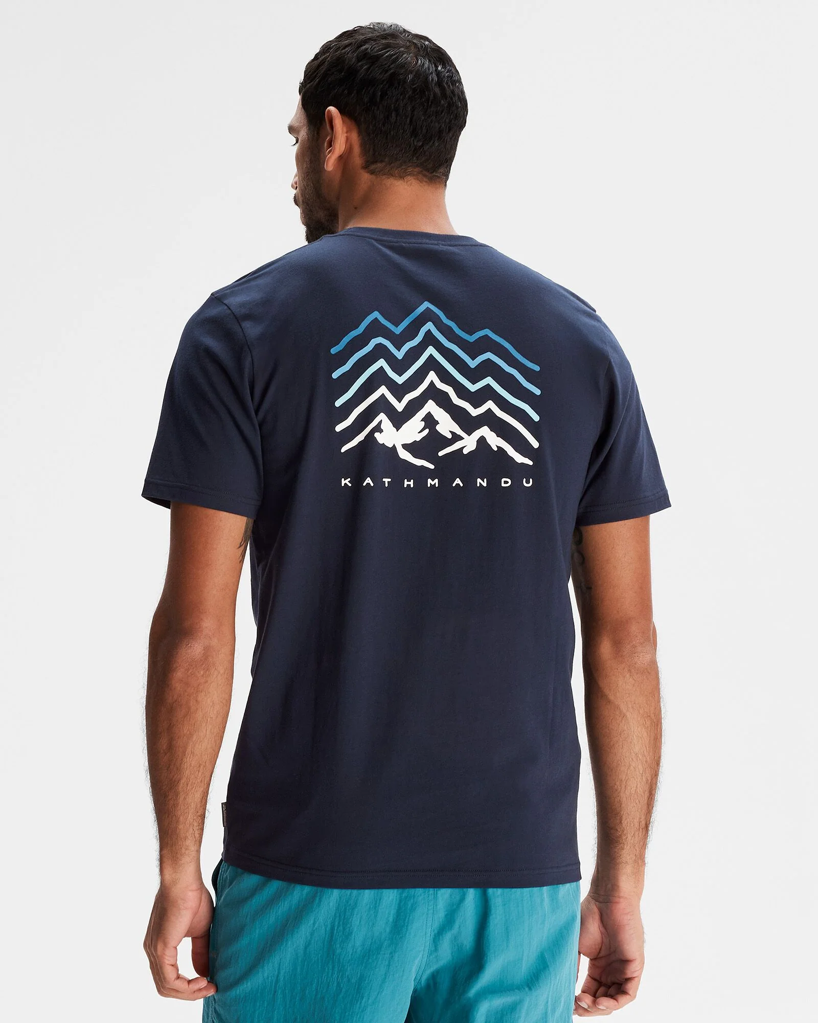 Men's Mountain Rays Organic Cotton T-shirt - Pure Navy - Image 3