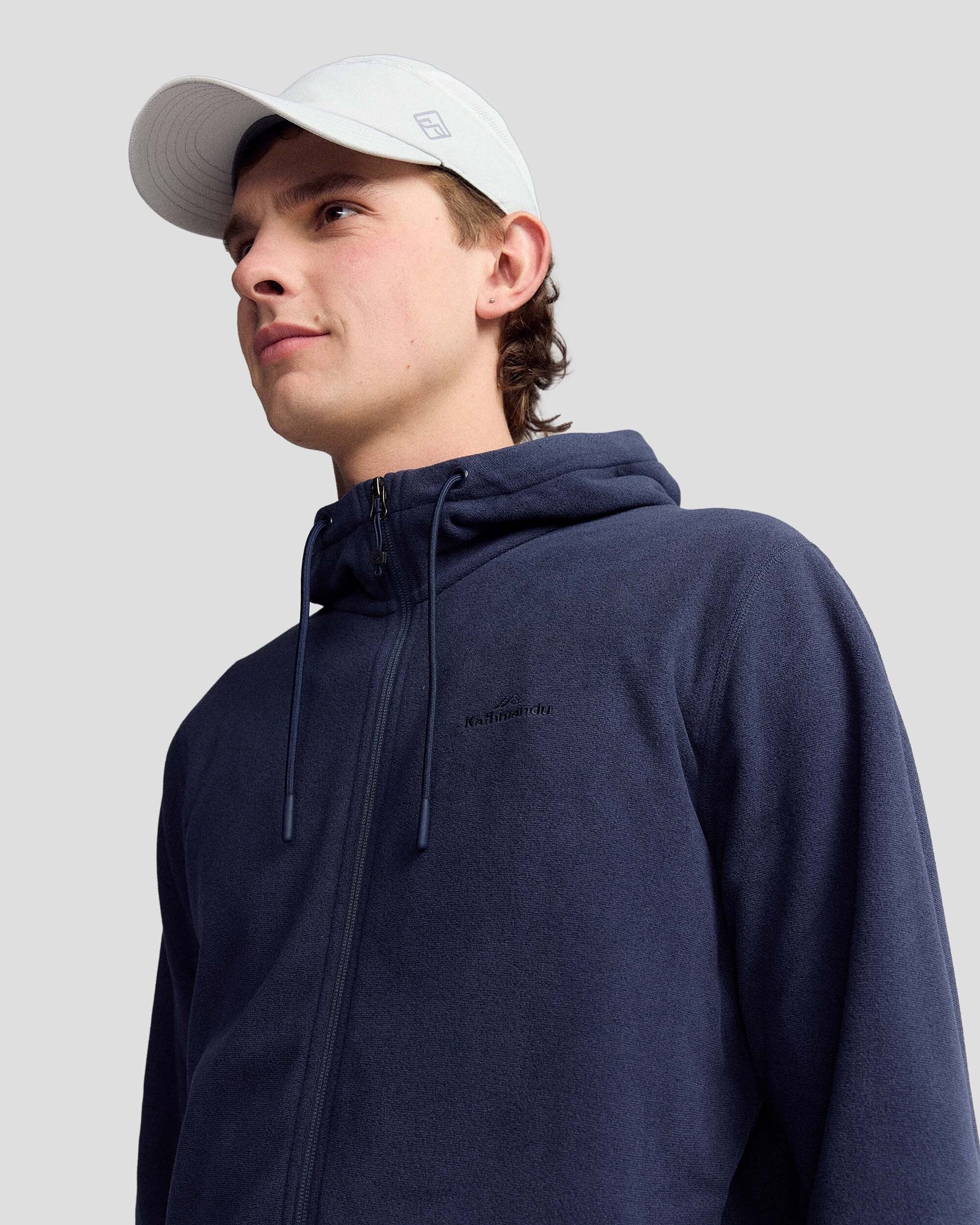 Men's Mt Aspiring Hooded Fleece Jacket  - Pure Navy - Image 4