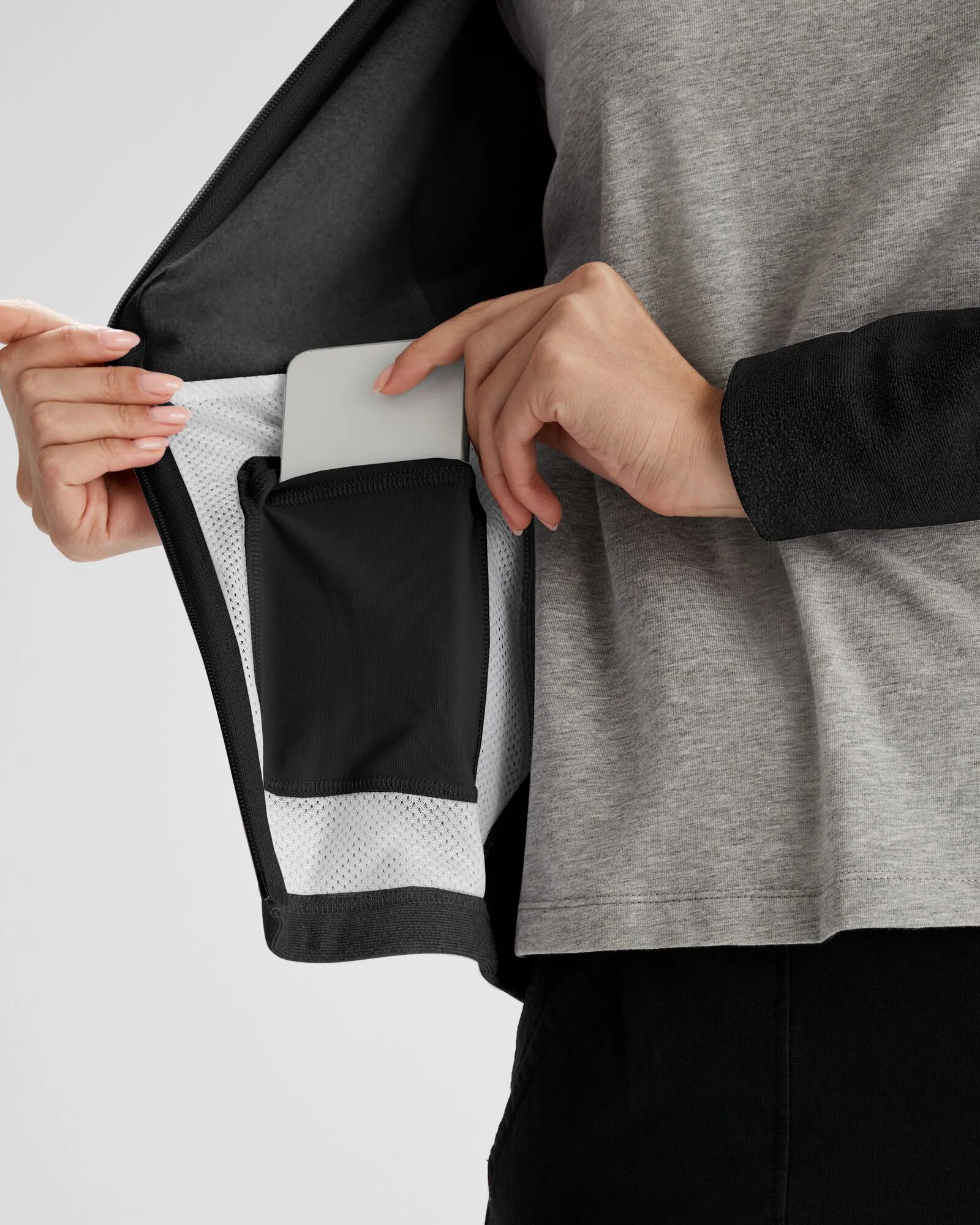 Women's Mt Aspiring Hooded Fleece Jacket  - Black Stingray - Image 5