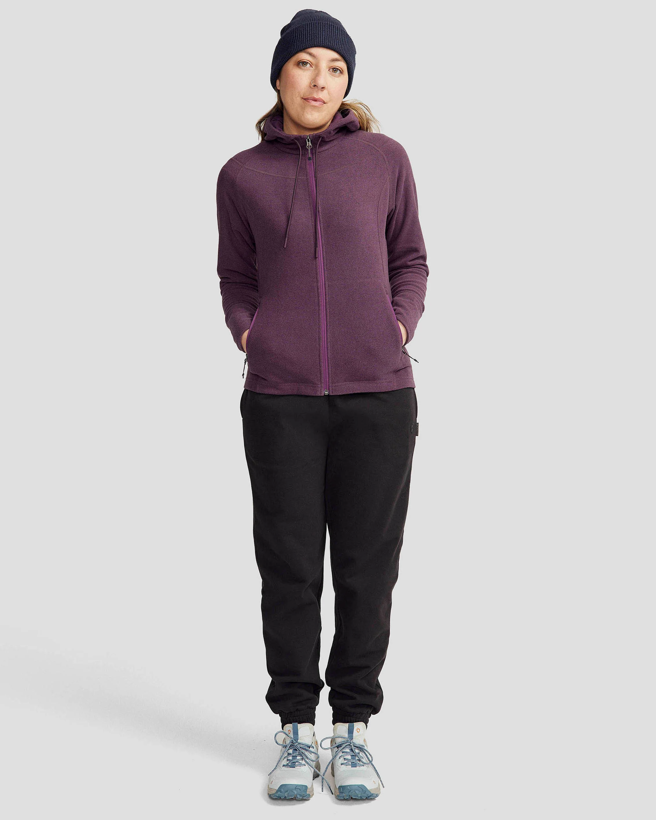 Women's Mt Aspiring Hooded Fleece Jacket  - Jam - Image 2
