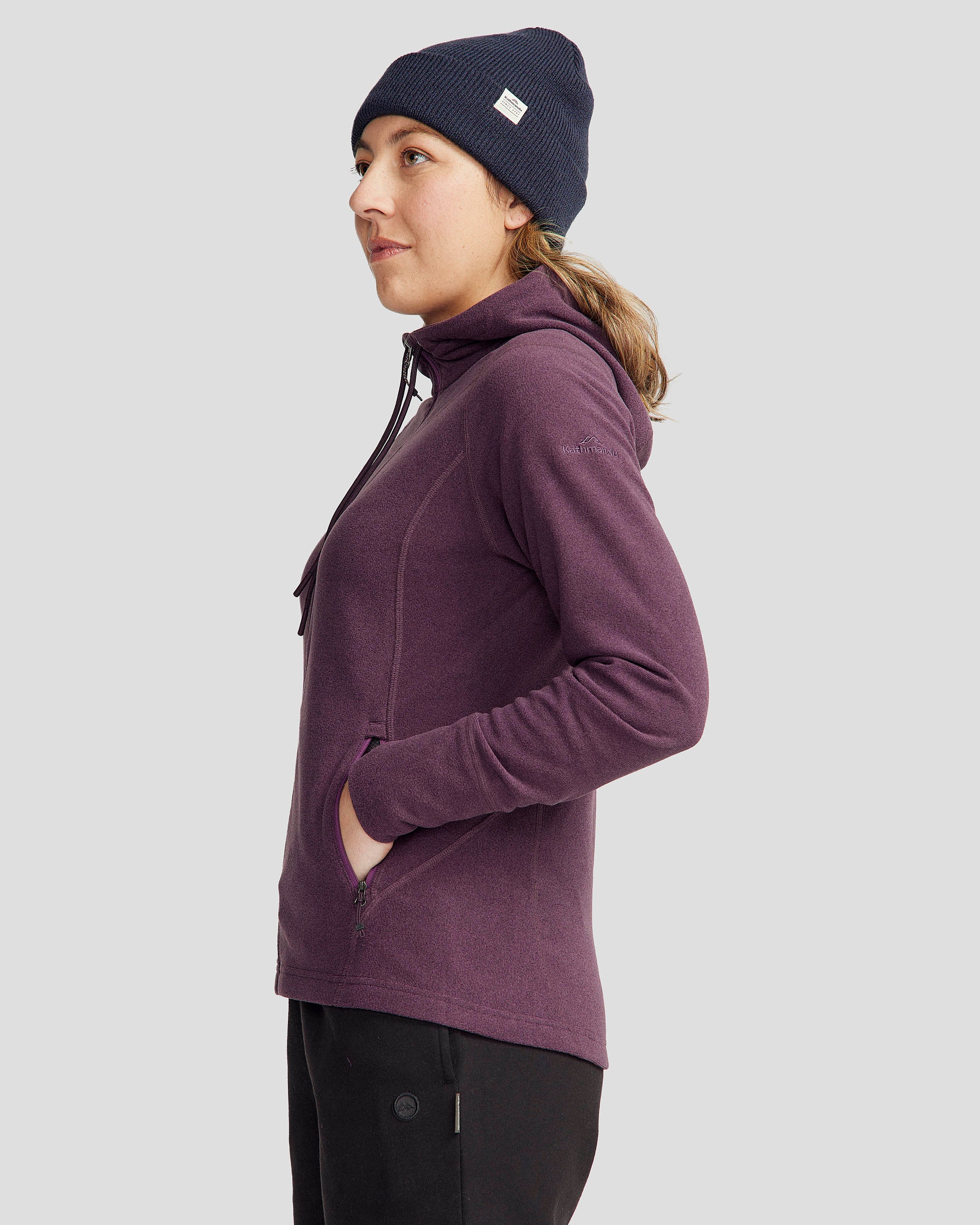 Women's Mt Aspiring Hooded Fleece Jacket  - Jam - Image 3