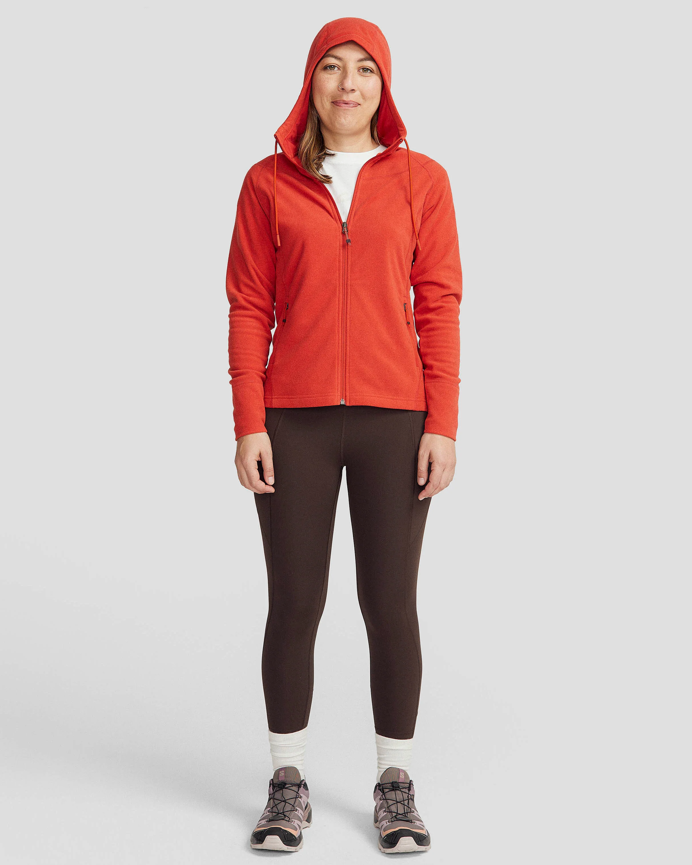 Women's Mt Aspiring Hooded Fleece Jacket  - Spicy Chilli Pepper - Image 2