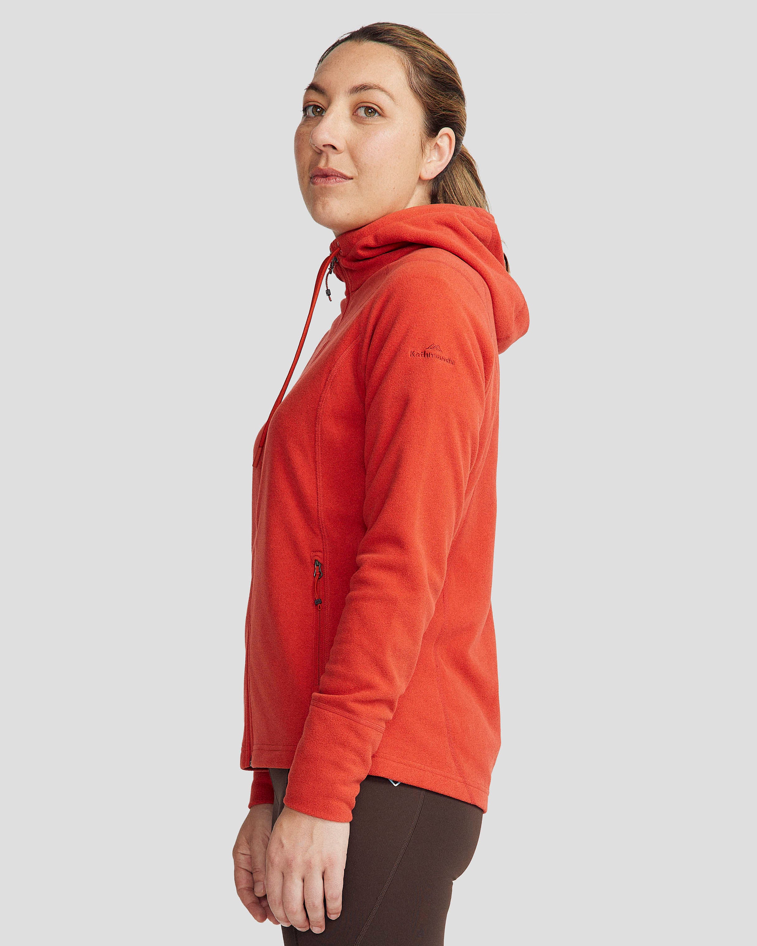Women's Mt Aspiring Hooded Fleece Jacket  - Spicy Chilli Pepper - Image 3