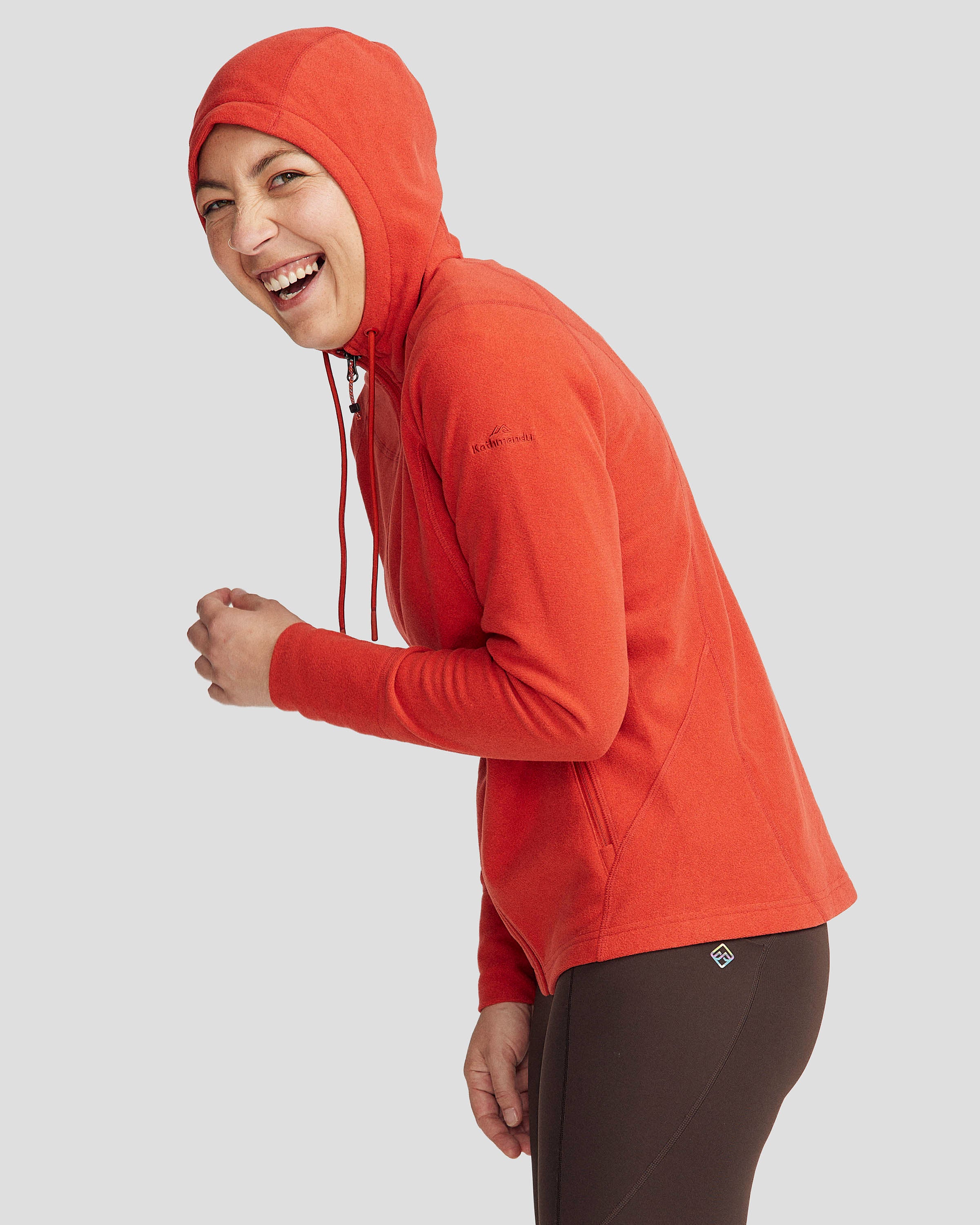 Women's Mt Aspiring Hooded Fleece Jacket  - Spicy Chilli Pepper - Image 6