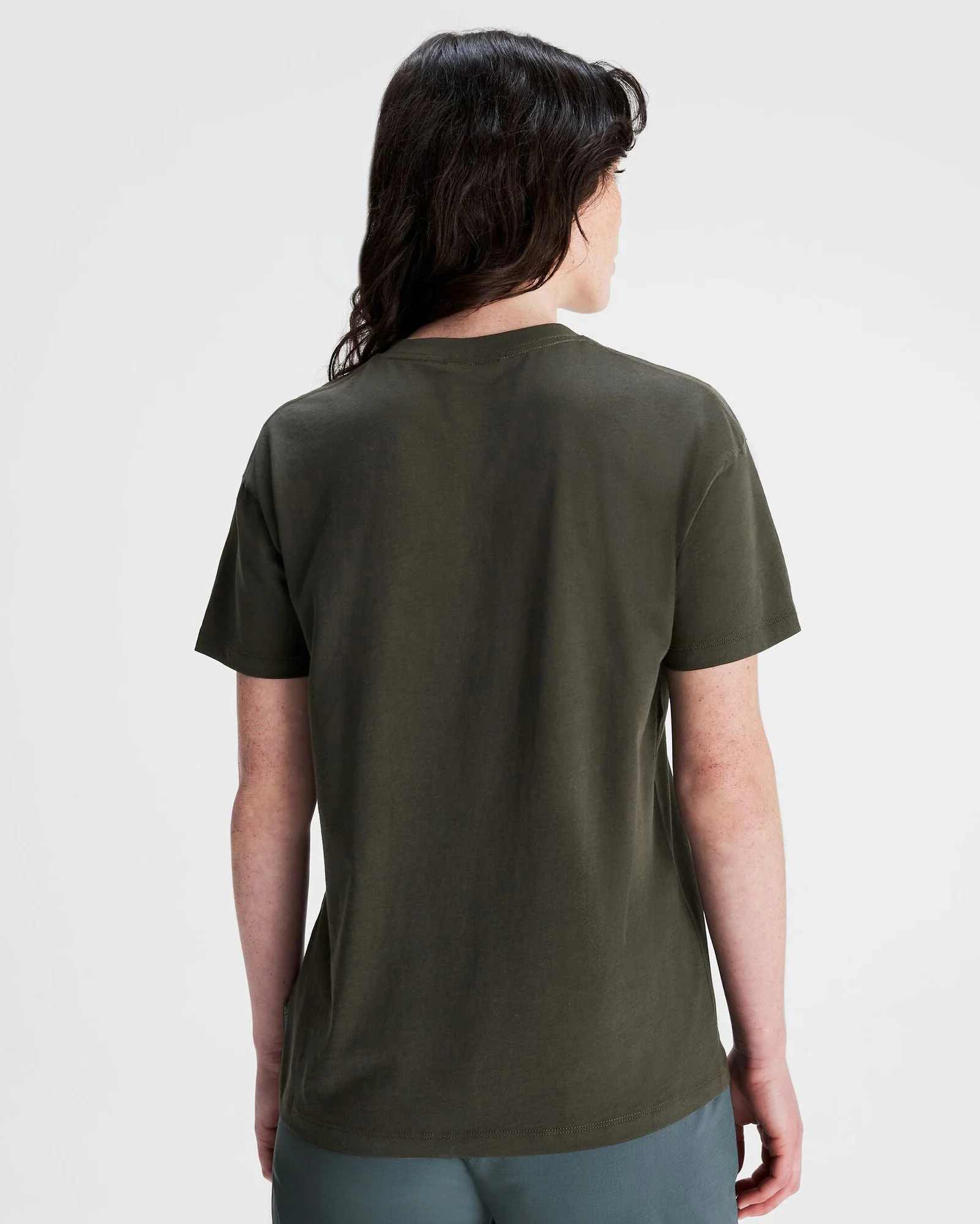 Women's Mt Cook Organic Cotton T-shirt - Dark Moss - Image 3