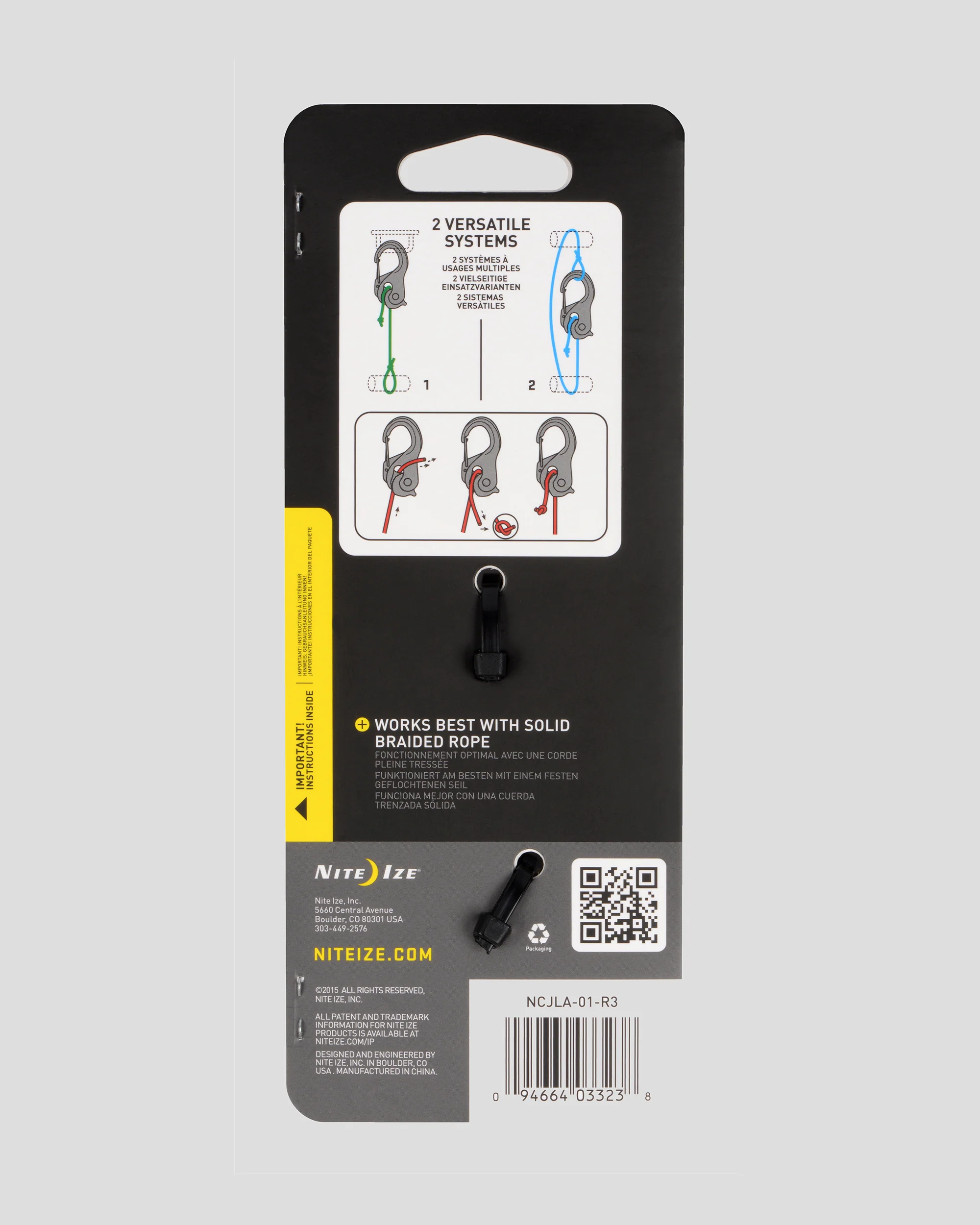 Nite Ize CamJam XT Aluminium Cord Tightener - Large - Black - Image 5