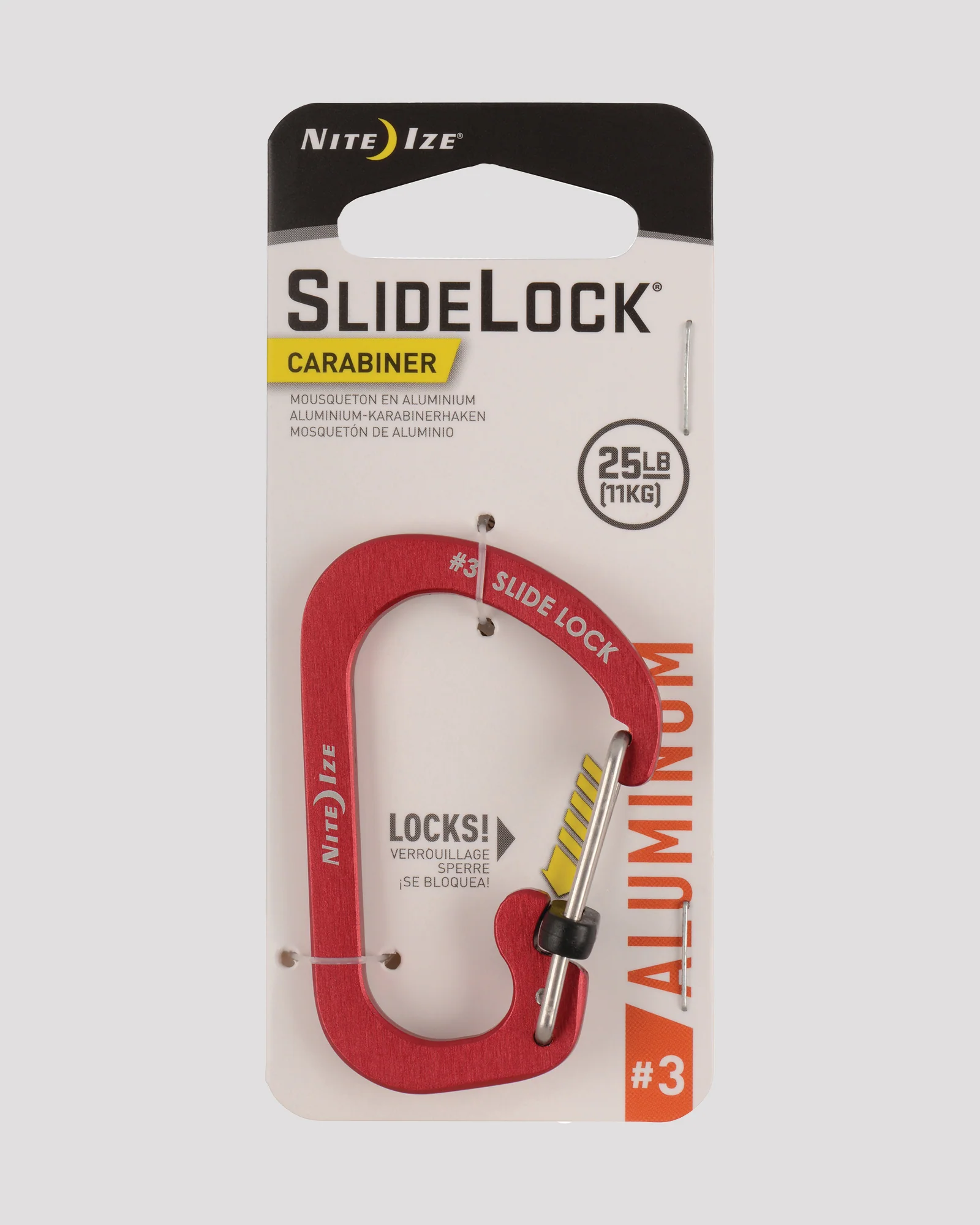 Nite Ize SlideLock Carabiner Aluminium #3  - Red - Image 3