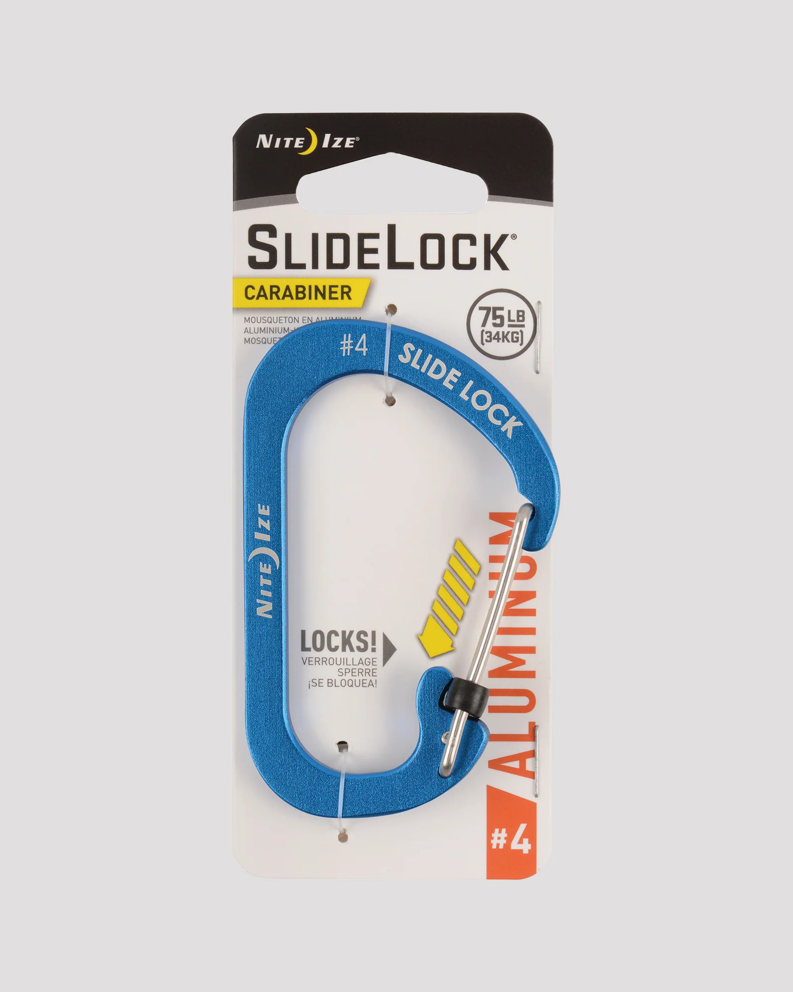 Nite Ize SlideLock Carabiner Aluminium #4  - Blue - Image 3