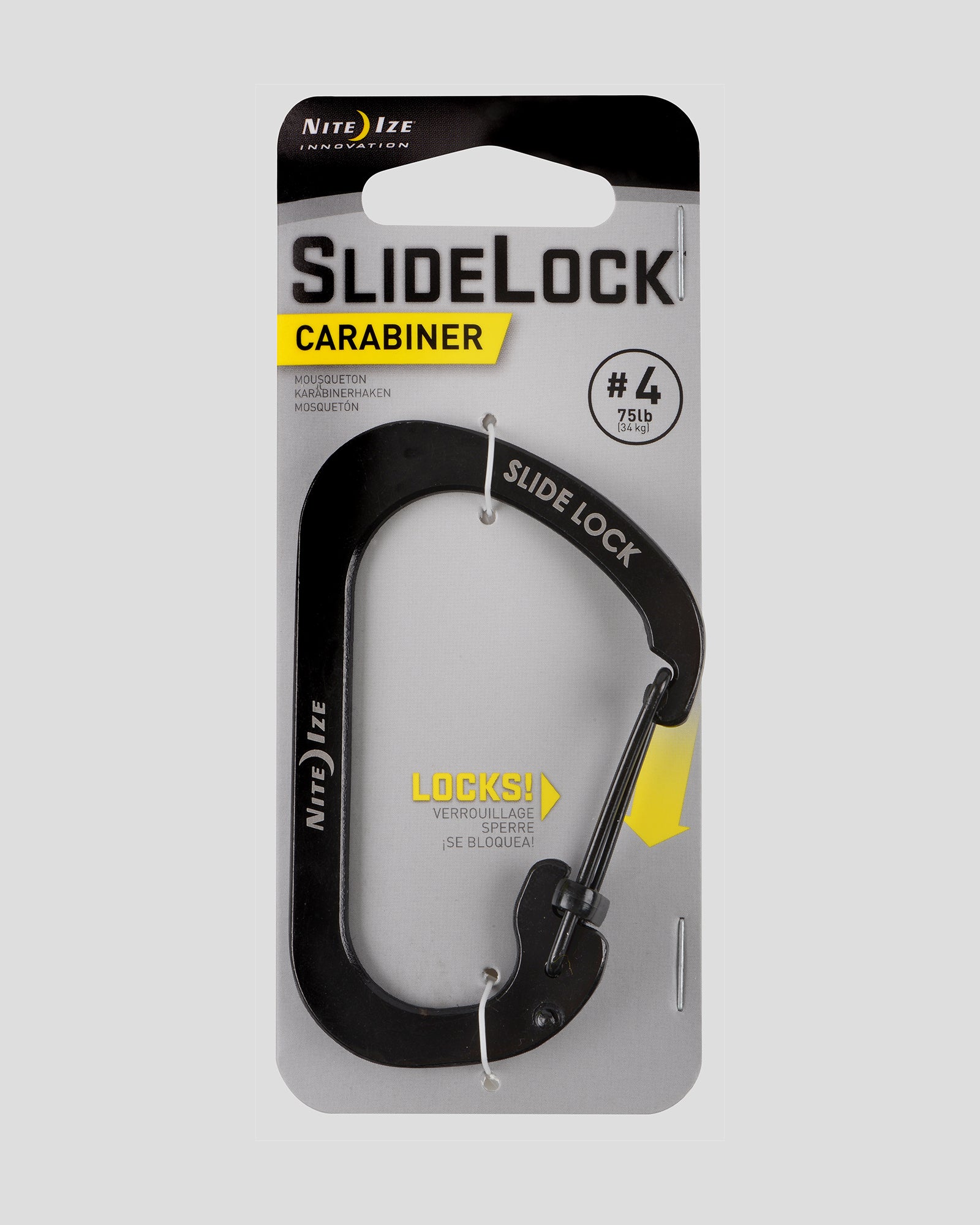 Nite Ize SlideLock Carabiner Stainless Steel #4  - Black - Image 3