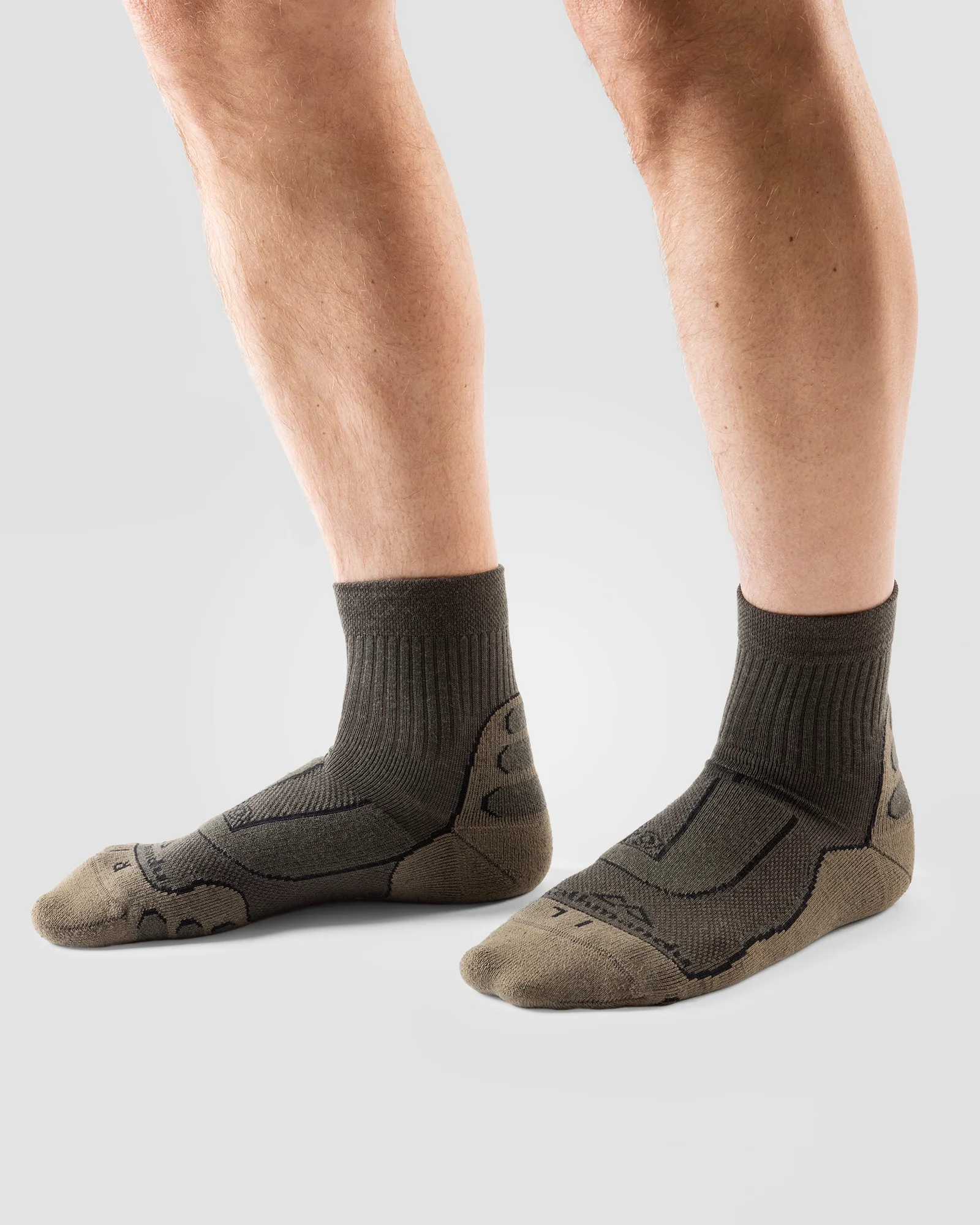 NuYarn Ergonomic 1/4 Crew Hike Socks - Deep Forest - Image 2