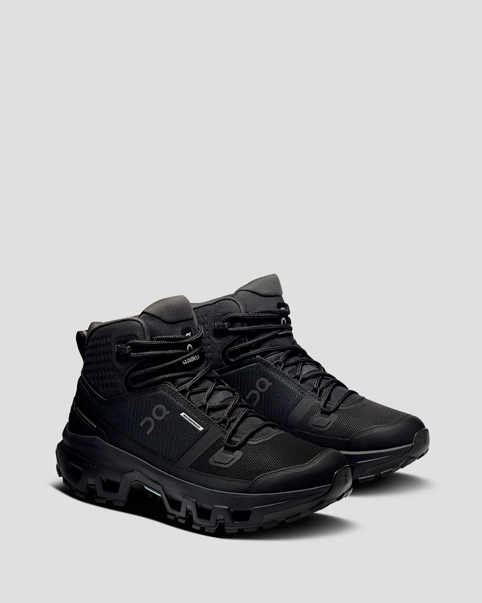 Women's On Cloudrock Waterproof Mid Hiking Boots - Black/Black - Image 2